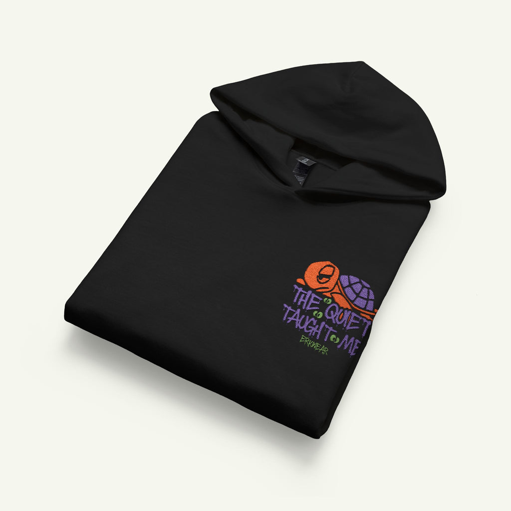 The Quiet Taught Me - Embroidered - Junior Trailblazer Hoodie - Pumpkinbog/Black