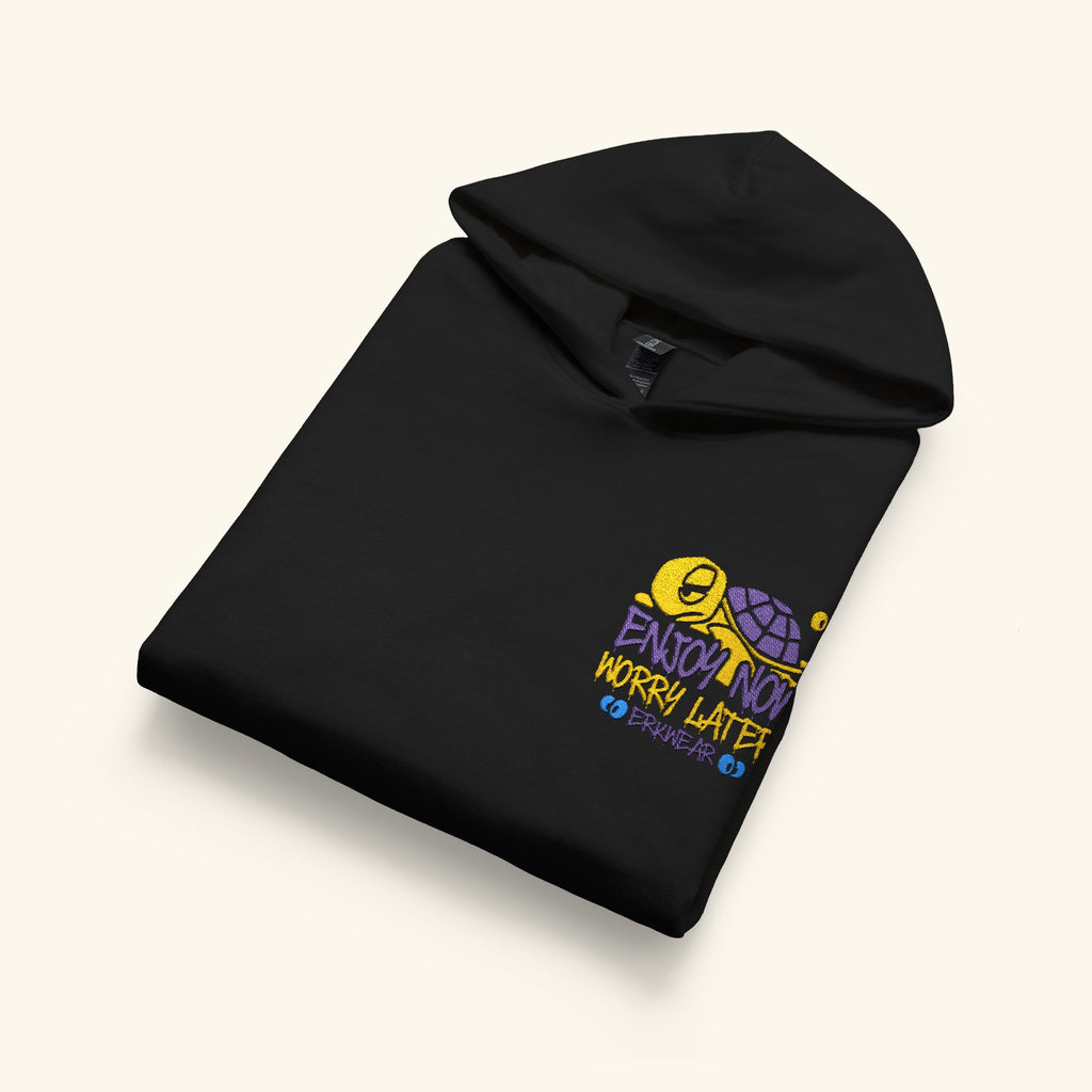 Enjoy Now - Worry Later Slowglow - Junior Trailblazer Hoodie - Black