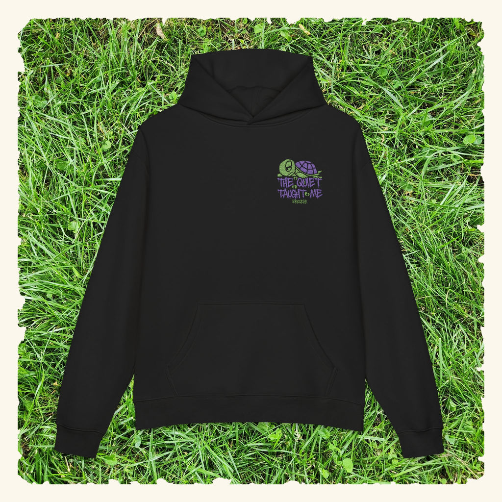 The Quiet Taught Me Turtleberry - Campfire Hoodie - Black