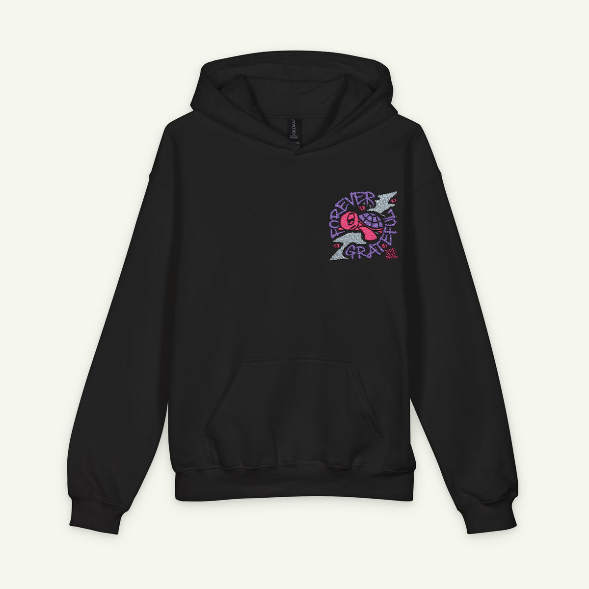 Forever Grateful - Embroidered - Junior Trailblazer Hoodie - Wildberry/Black