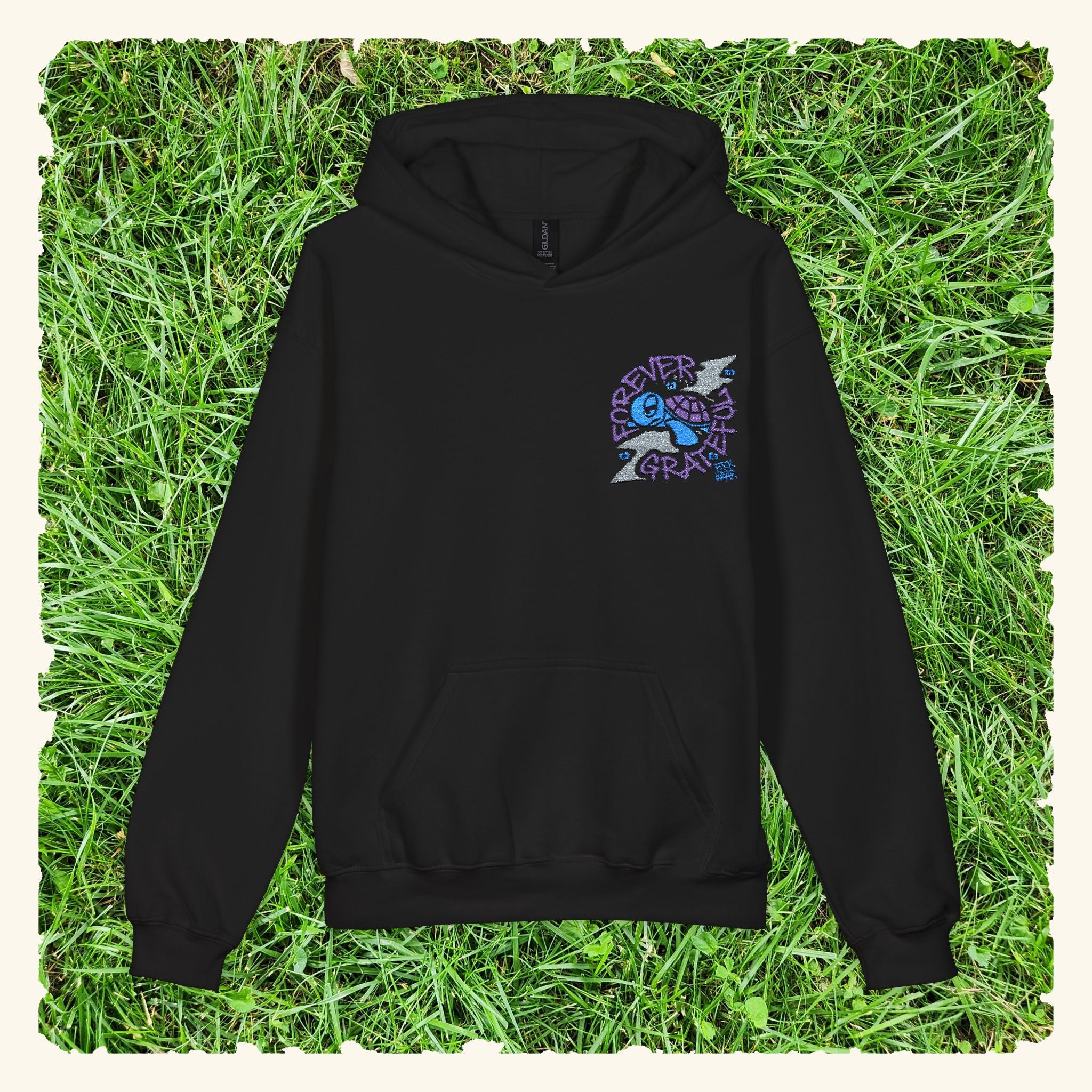 Forever Grateful Blurpleberry - Junior Trailblazer Hoodie - Black