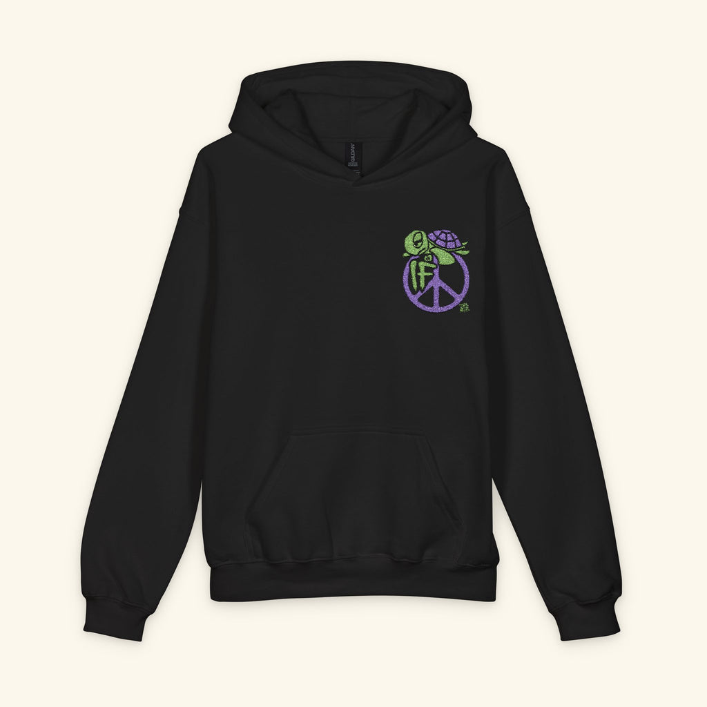 If Peace Turtleberry - Junior Trailblazer Hoodie - Black