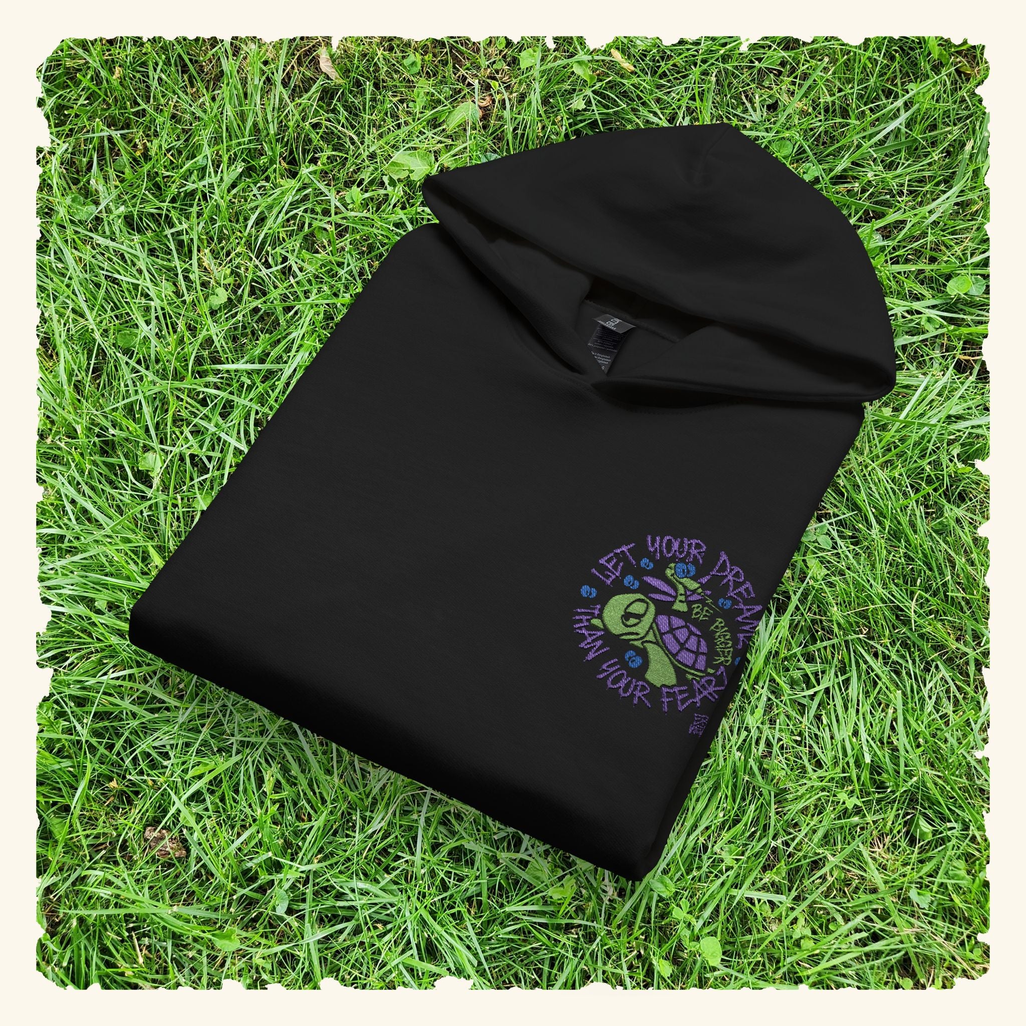 Let Your Dreamz Be Bigger Than Your Fearz Turtleberry - Junior Trailblazer Hoodie - Black