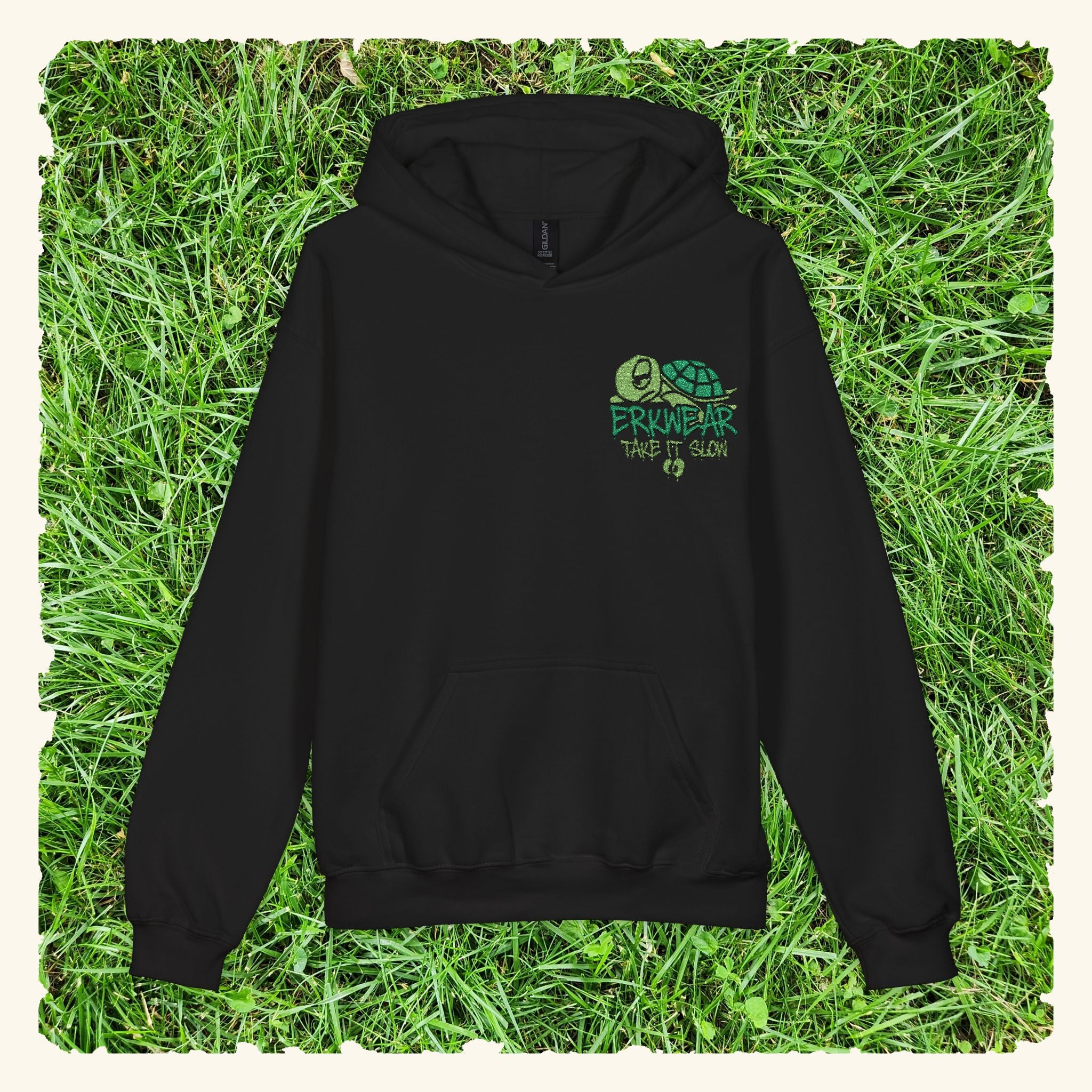 Take It Slow - Evergreen - Junior Trailblazer Hoodie - Black