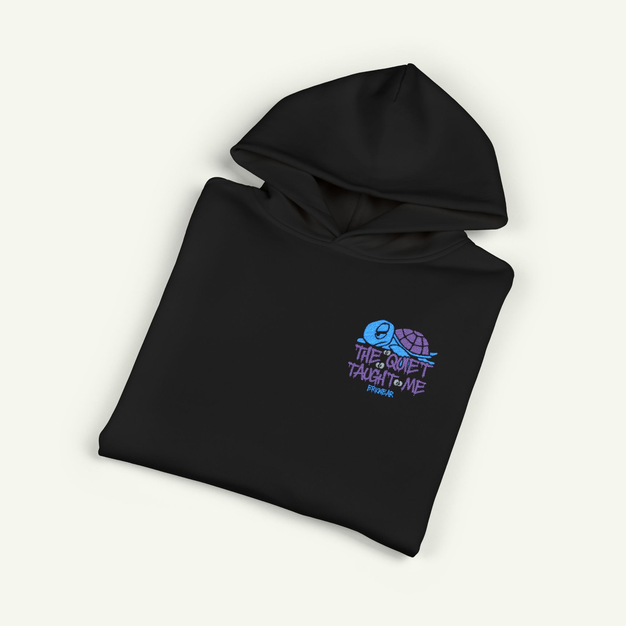 The Quiet Taught Me - Embroidered - Campfire Hoodie - Blurpleberry/Black