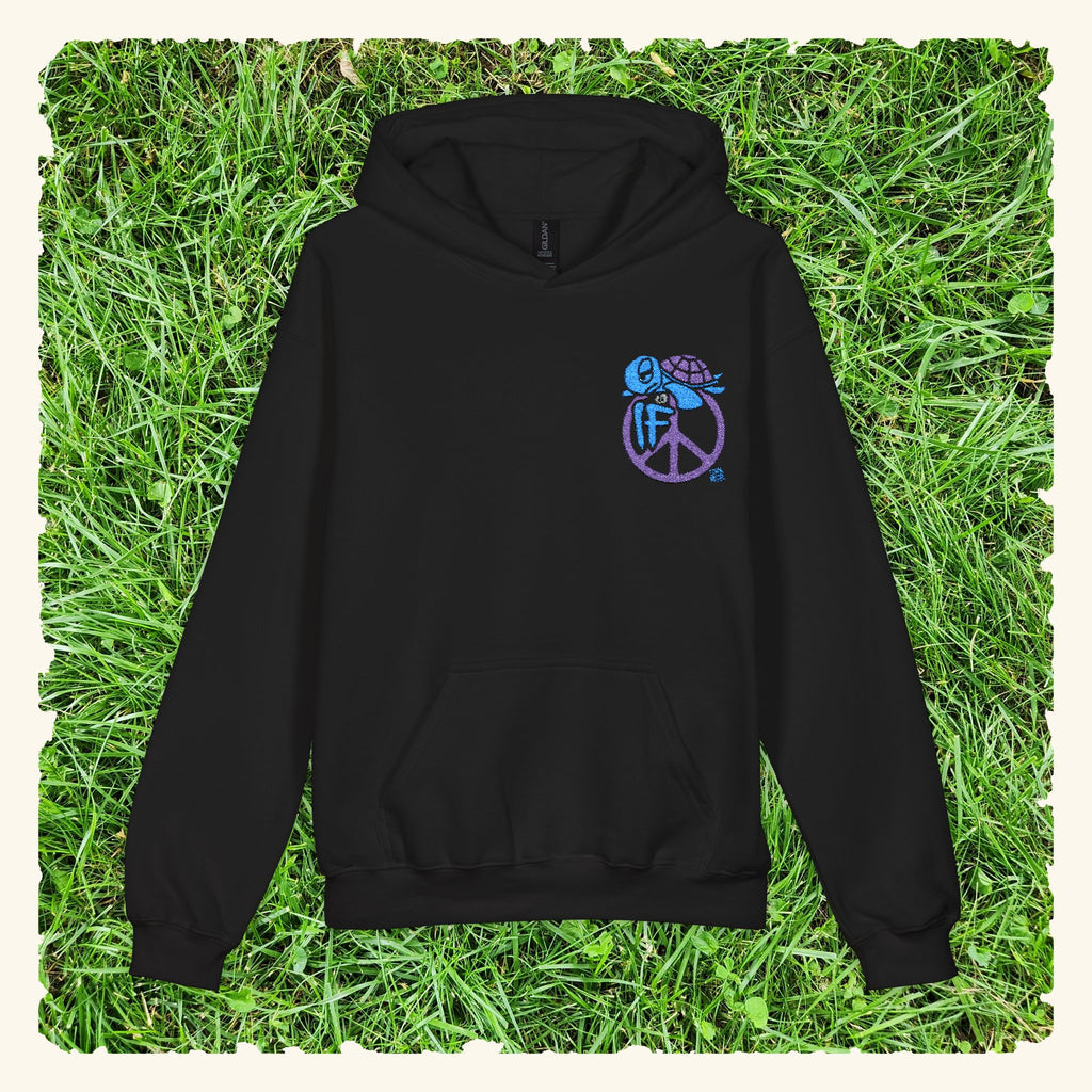 If Peace Blurpleberry - Junior Trailblazer Hoodie - Black