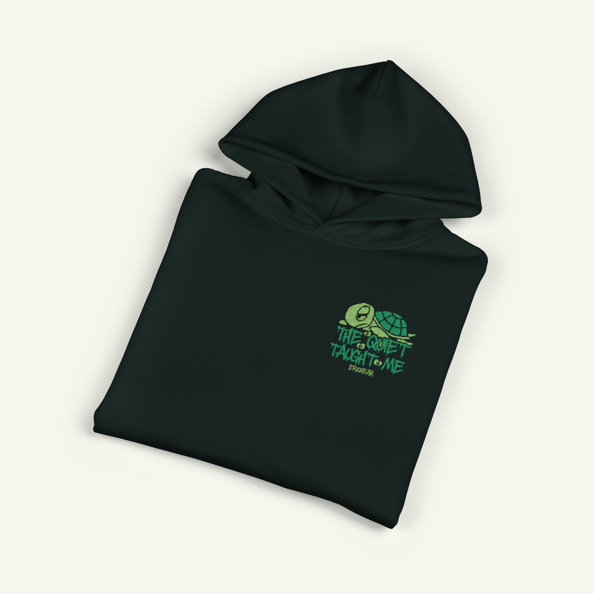 The Quiet Taught Me - Embroidered - Campfire Hoodie - Evergreen/Pine Green