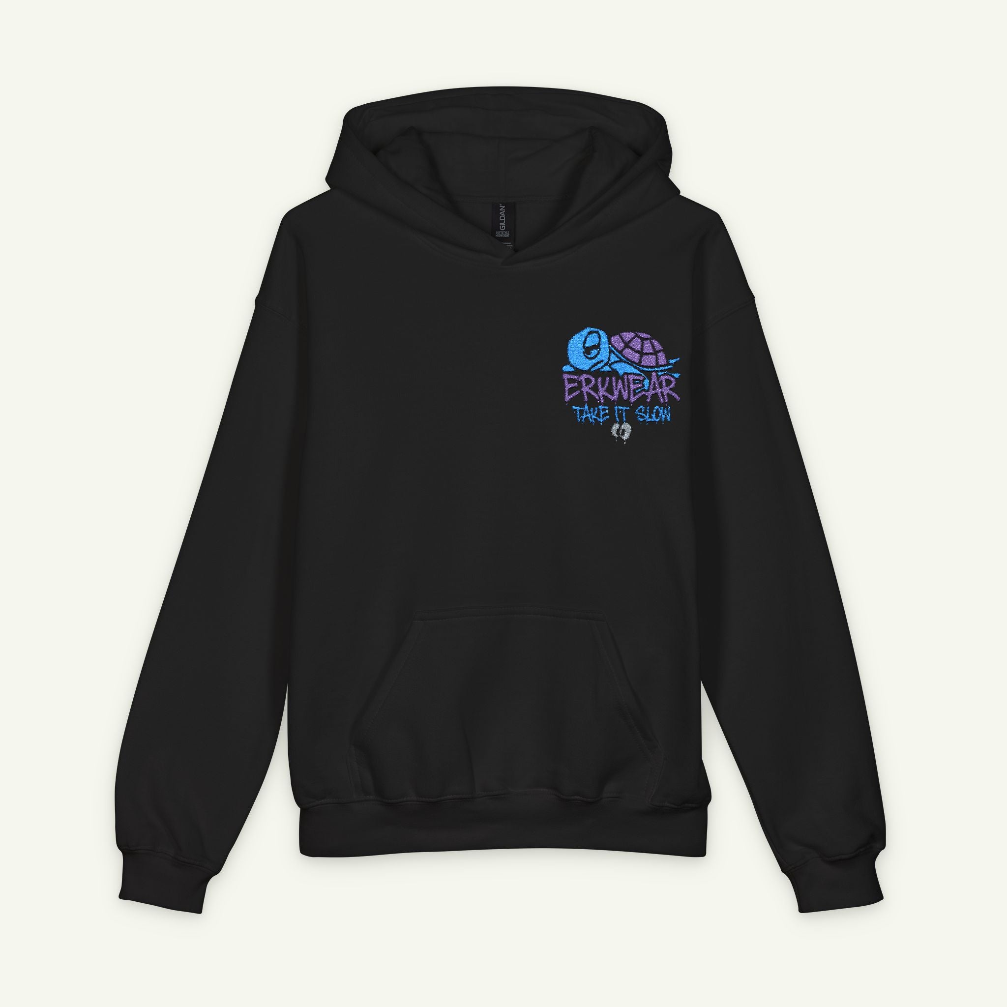 Take It Slow - Embroidered - Junior Trailblazer Hoodie - Blurpleberry/Black