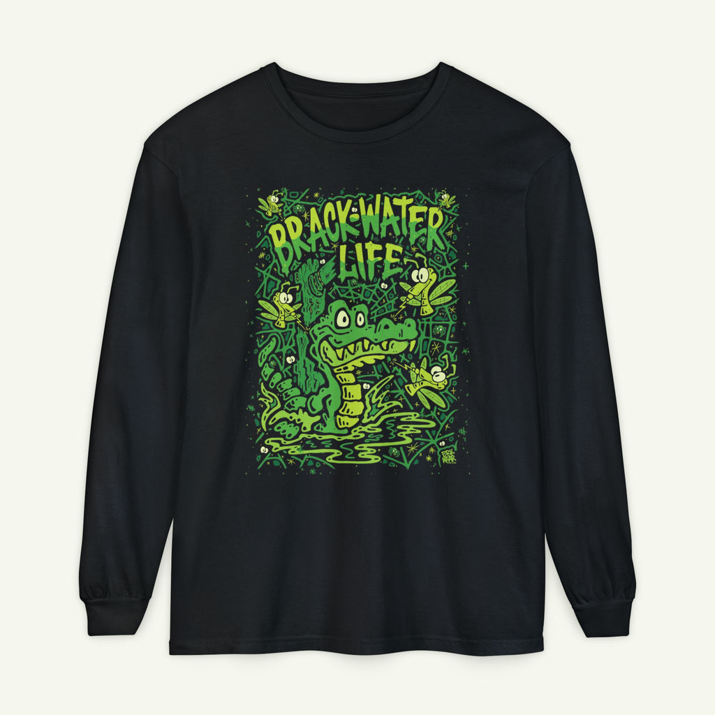 Brackwater Life - Long Sleeve Graphic T-Shirt - Black
