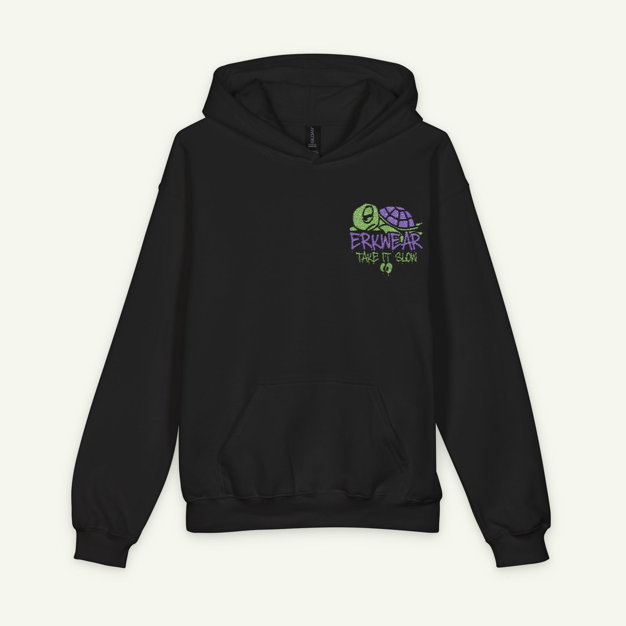 Take It Slow - Embroidered - Junior Trailblazer Hoodie - Turtleberry/Black