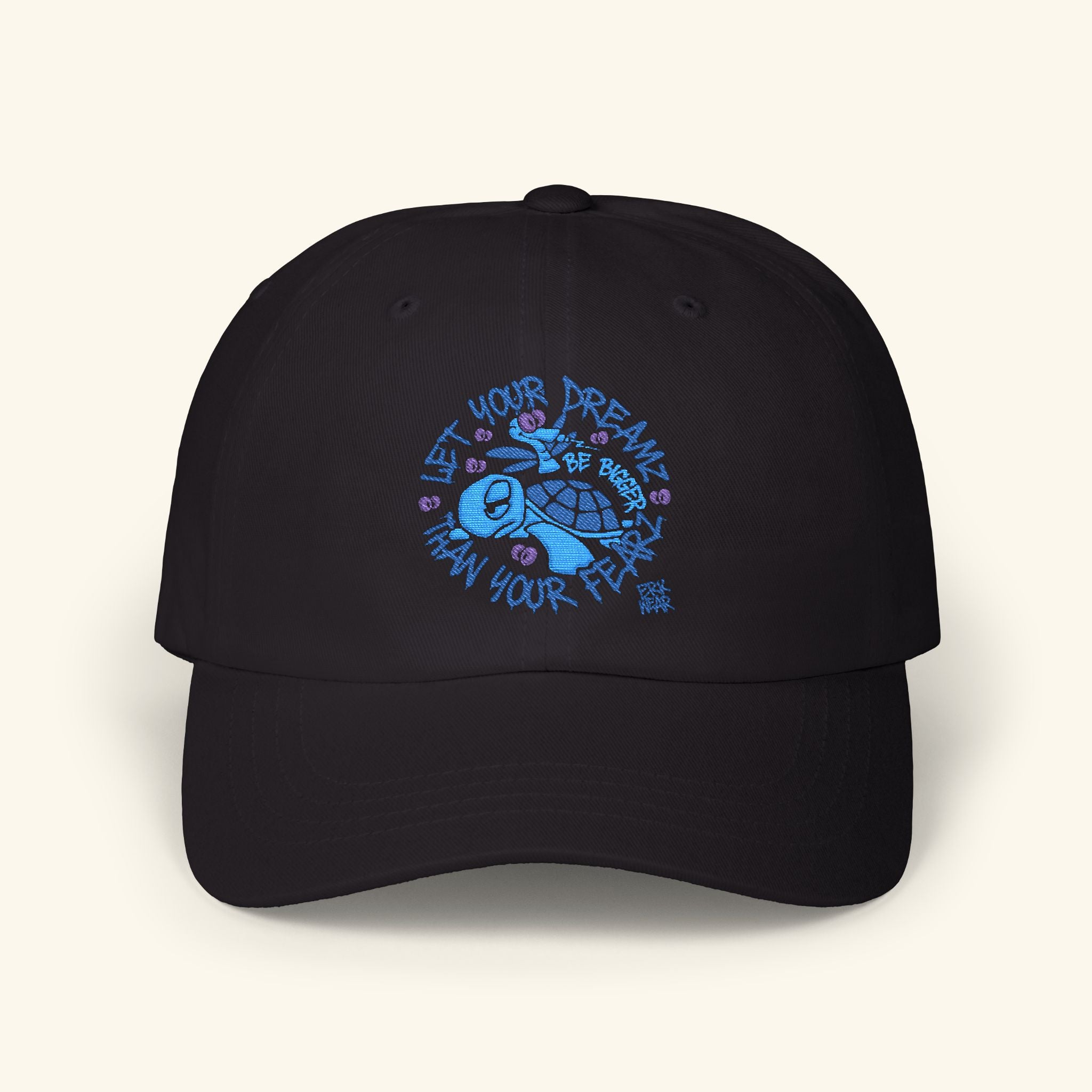 Let Your Dreamz Be Bigger Than Your Fearz Ocean - Classic Dad Hat - Black