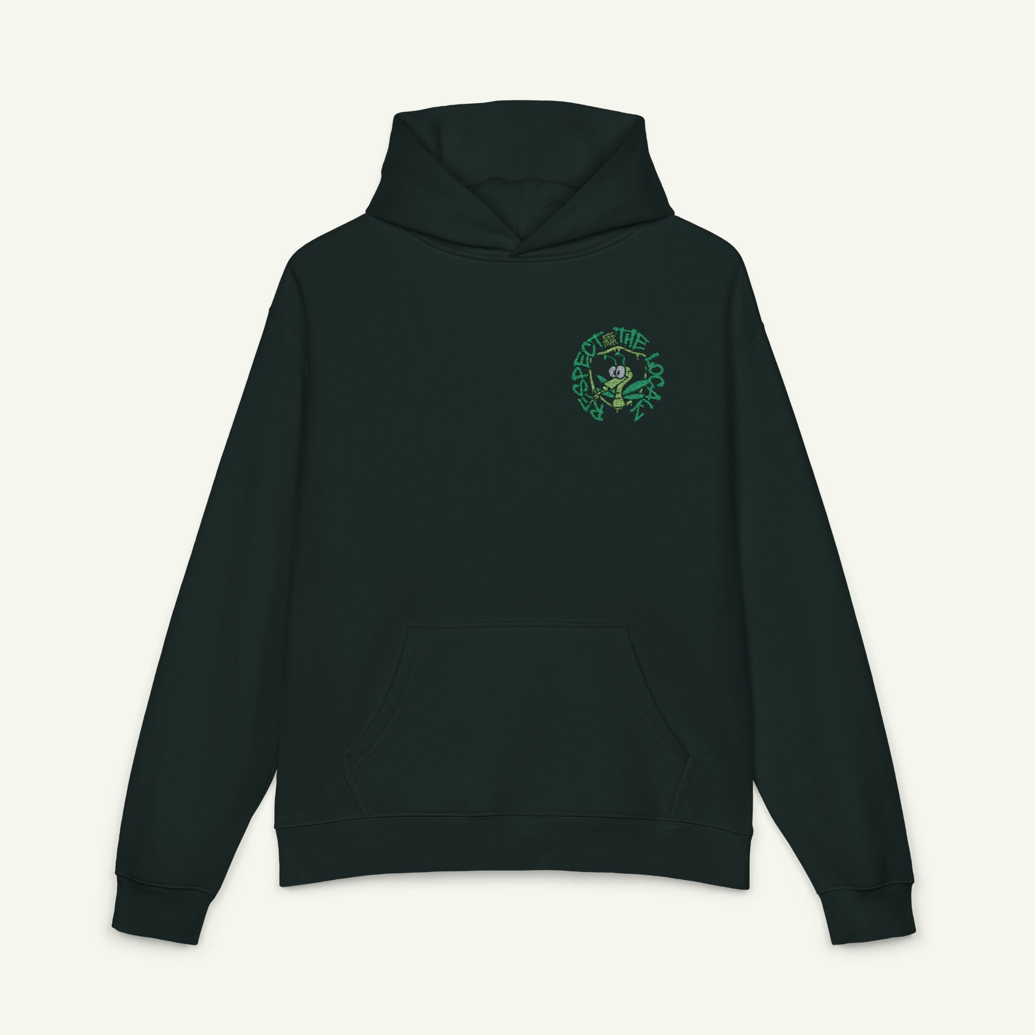 Respect The Localz - Embroidered - Campfire Hoodie - Evergreen/Pine Green