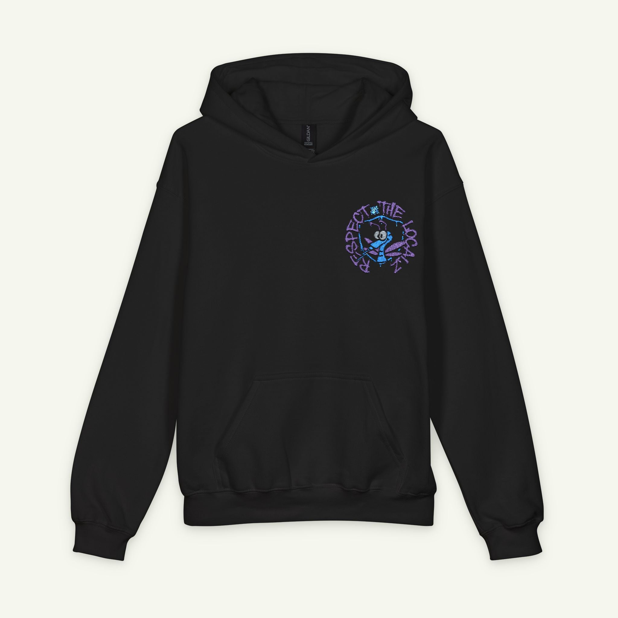 Respect The Localz - Embroidered - Junior Trailblazer Hoodie - Blurpleberry/Black