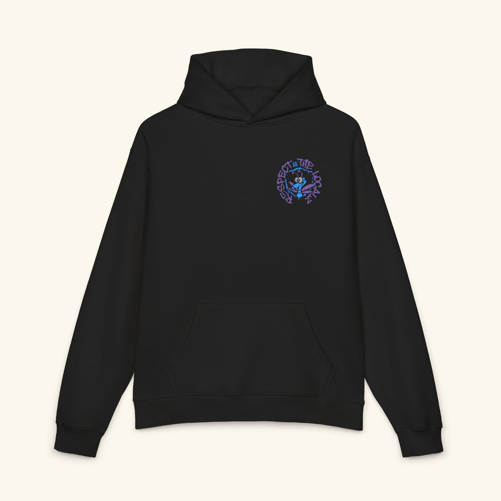 Respect The Localz Blurpleberry - Campfire Hoodie - Black
