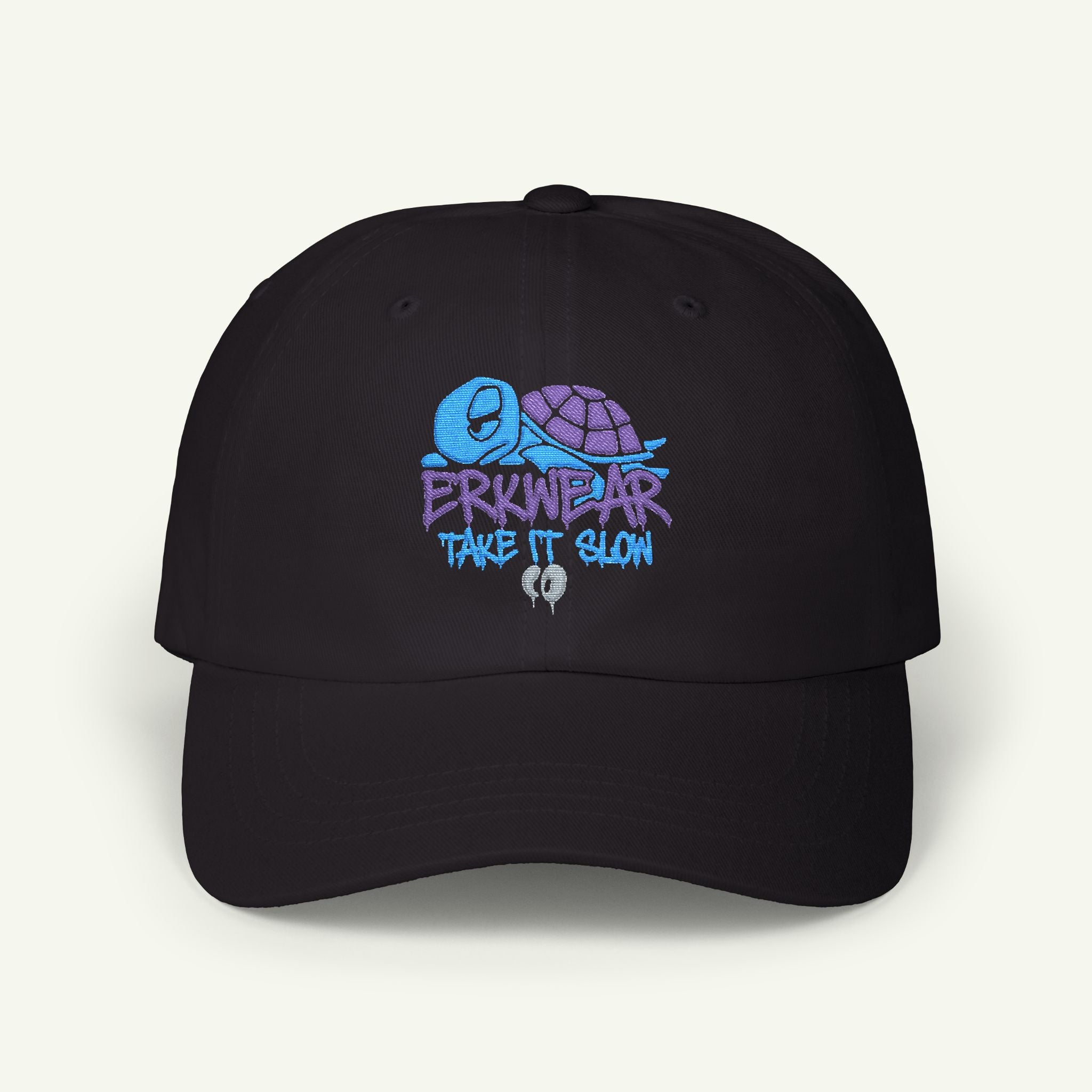 Take It Slow - Embroidered - Classic Dad Hat -  Blurpleberry/Black