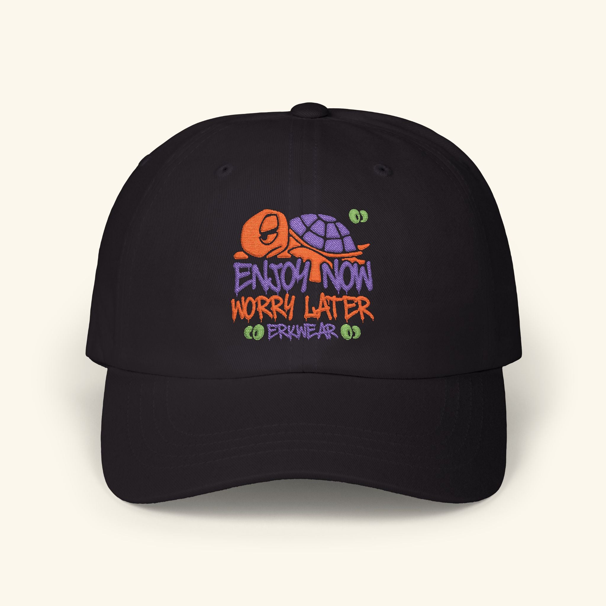 Enjoy Now - Worry Later Pumpkinbog - Classic Dad Hat - Black