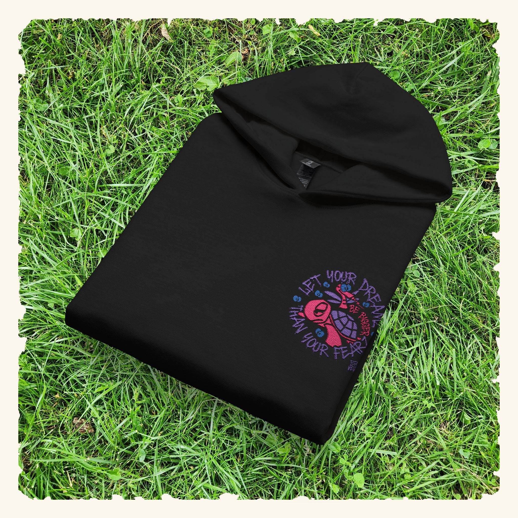 Let Your Dreamz Be Bigger Than Your Fearz Wildberry - Junior Trailblazer Hoodie - Black
