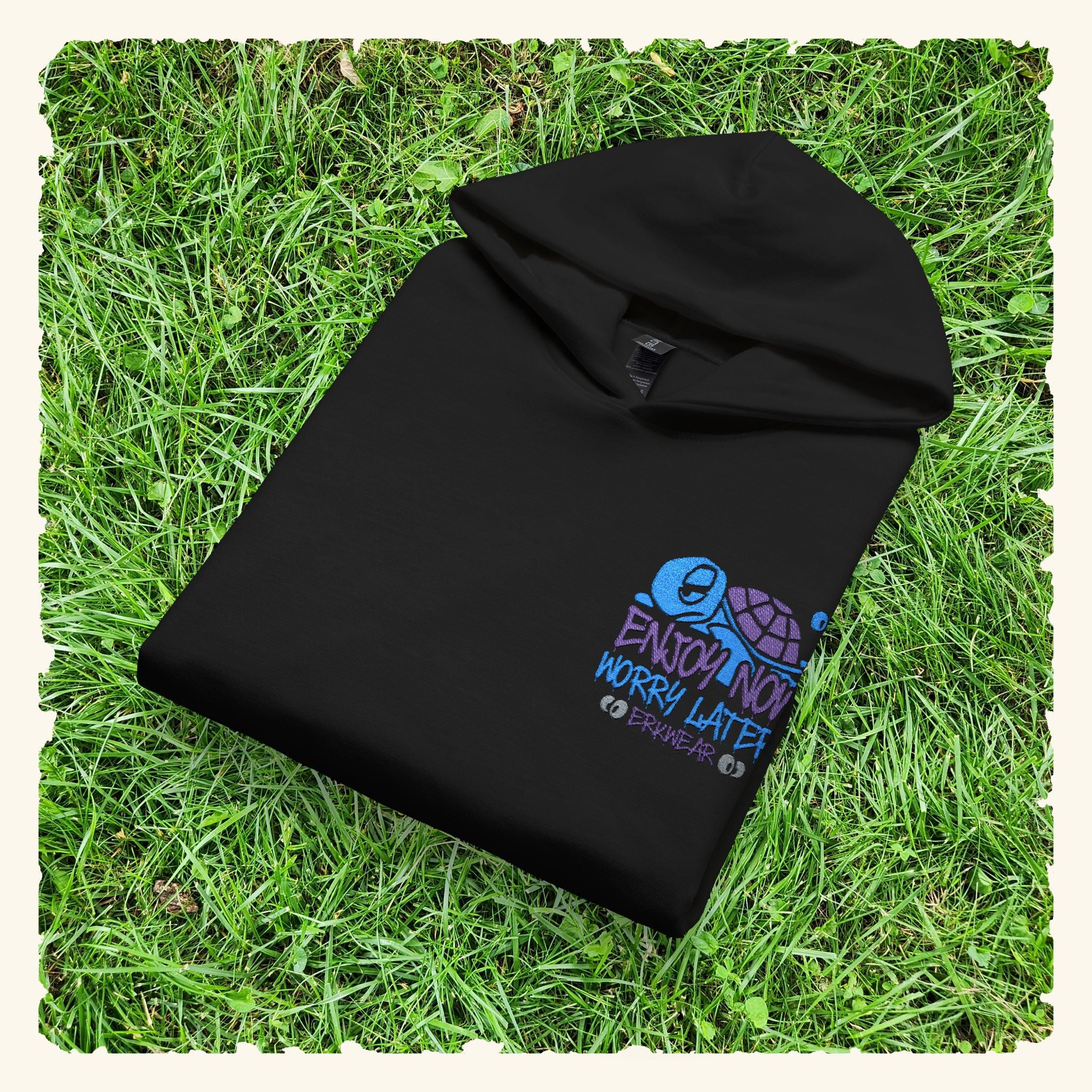 Enjoy Now - Worry Later Blurpleberry - Junior Trailblazer Hoodie - Black