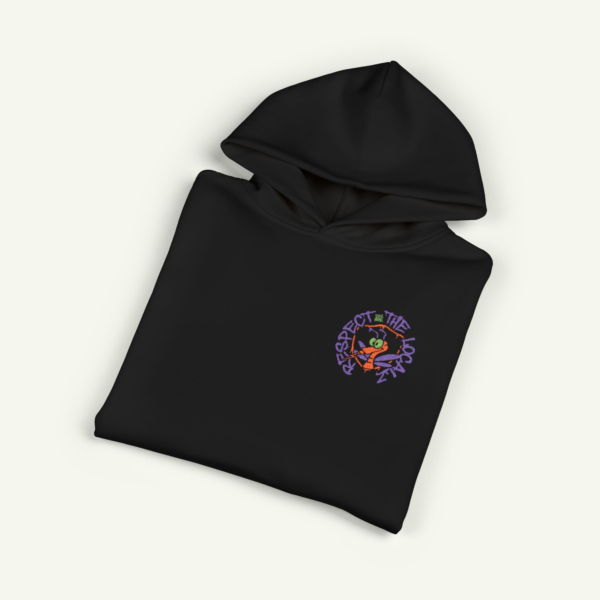 Respect The Localz - Embroidered - Campfire Hoodie - Pumpkinbog/Black