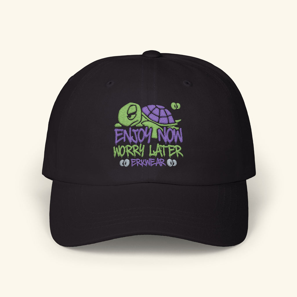 Enjoy Now - Worry Later Turtleberry - Classic Dad Hat - Black
