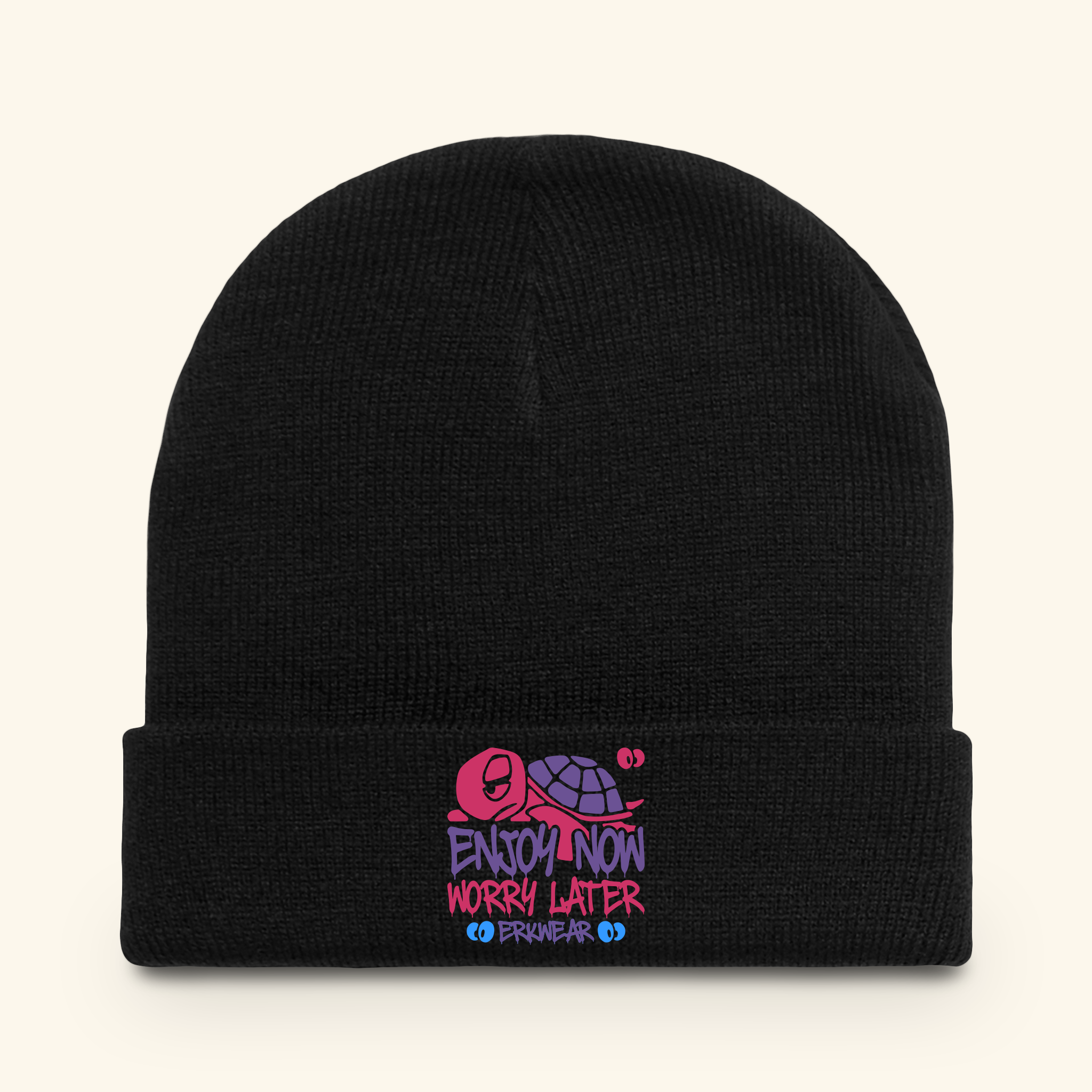 Enjoy Now - Worry Later Wildberry - Beanie - Black