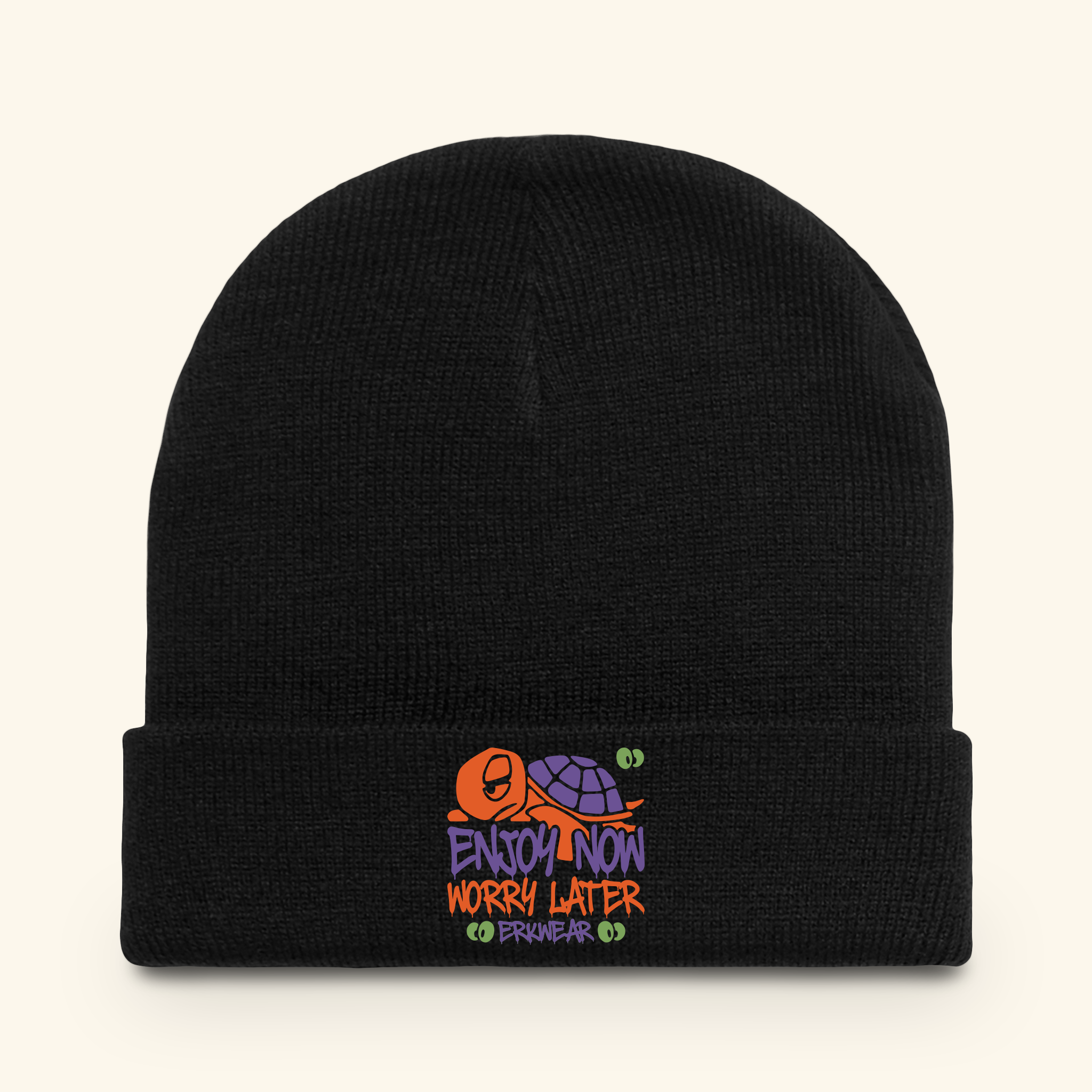 Enjoy Now - Worry Later Pumpkinbog - Beanie - Black