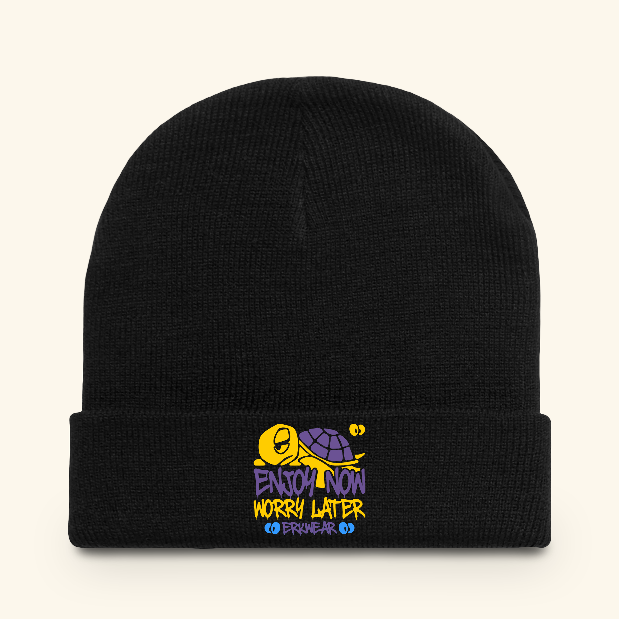 Enjoy Now - Worry Later Slowglow - Beanie - Black