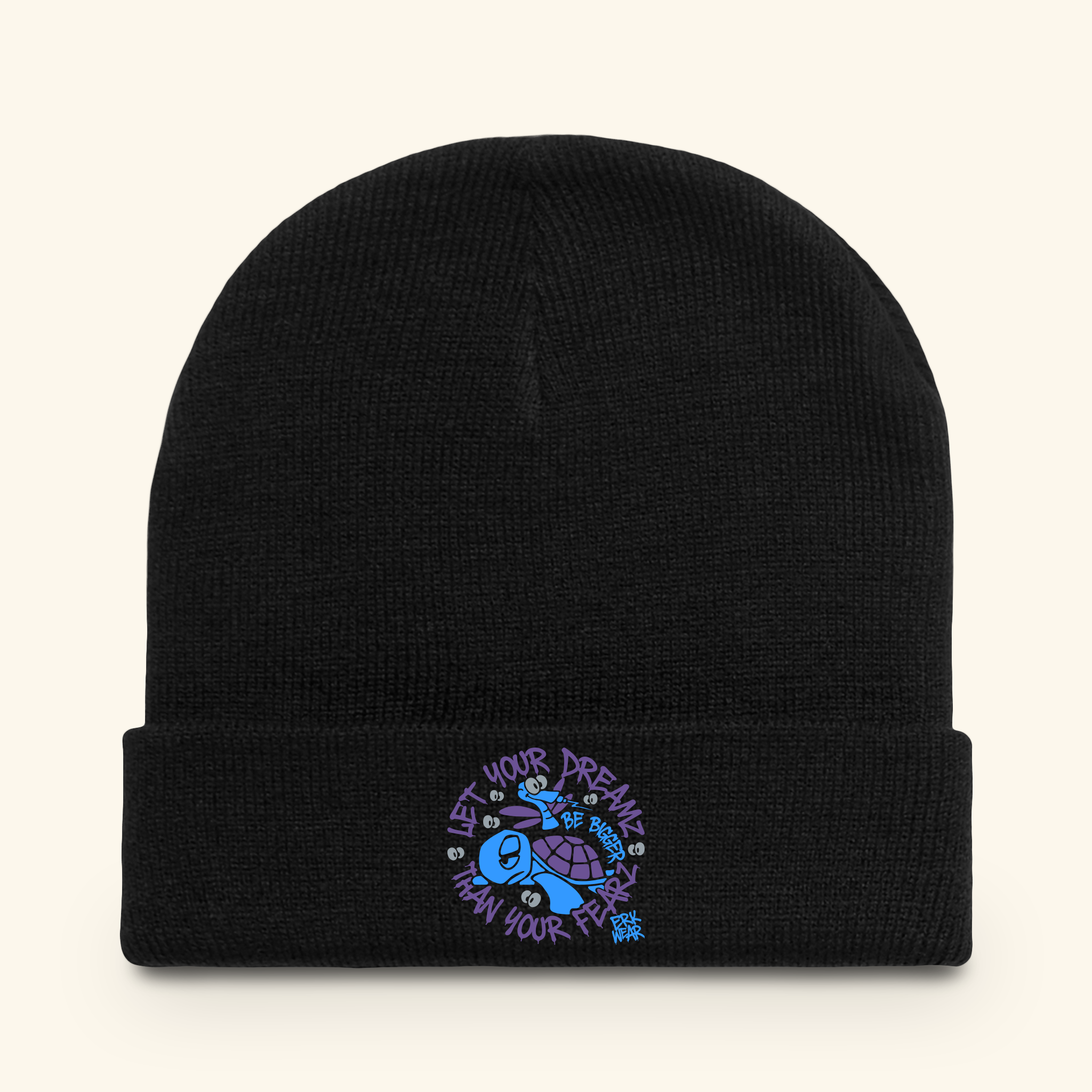 Let Your Dreamz Be Bigger Than Your Fearz Blurpleberry - Beanie - Black