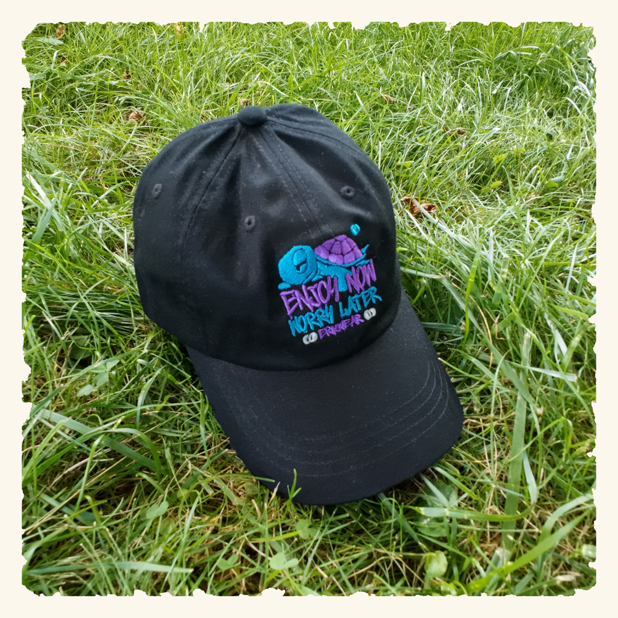 Enjoy Now - Worry Later Blurpleberry - Classic Dad Hat - Black