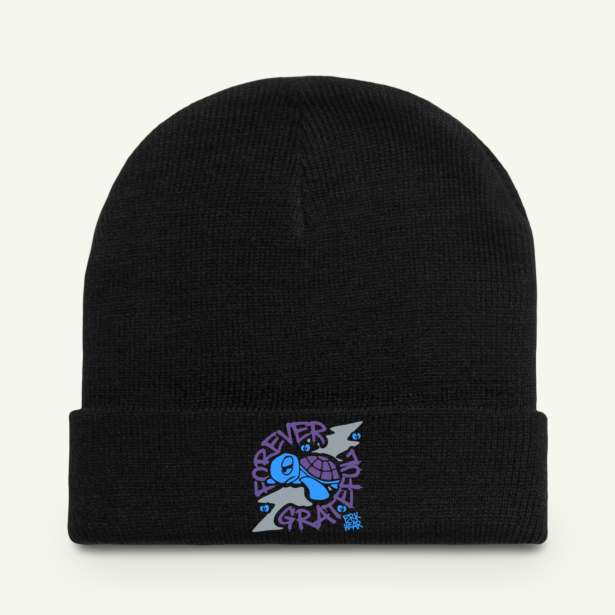 Forever Grateful - Embroidered - Beanie - Blurpleberry/Black