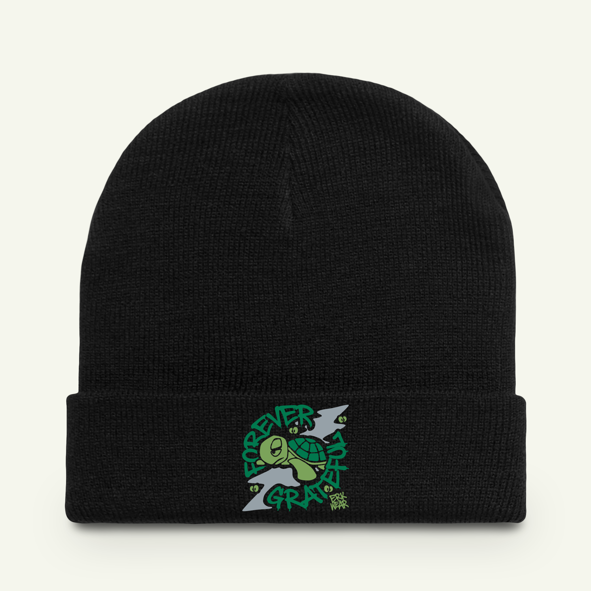 Forever Grateful - Embroidered - Beanie - Evergreen/Black