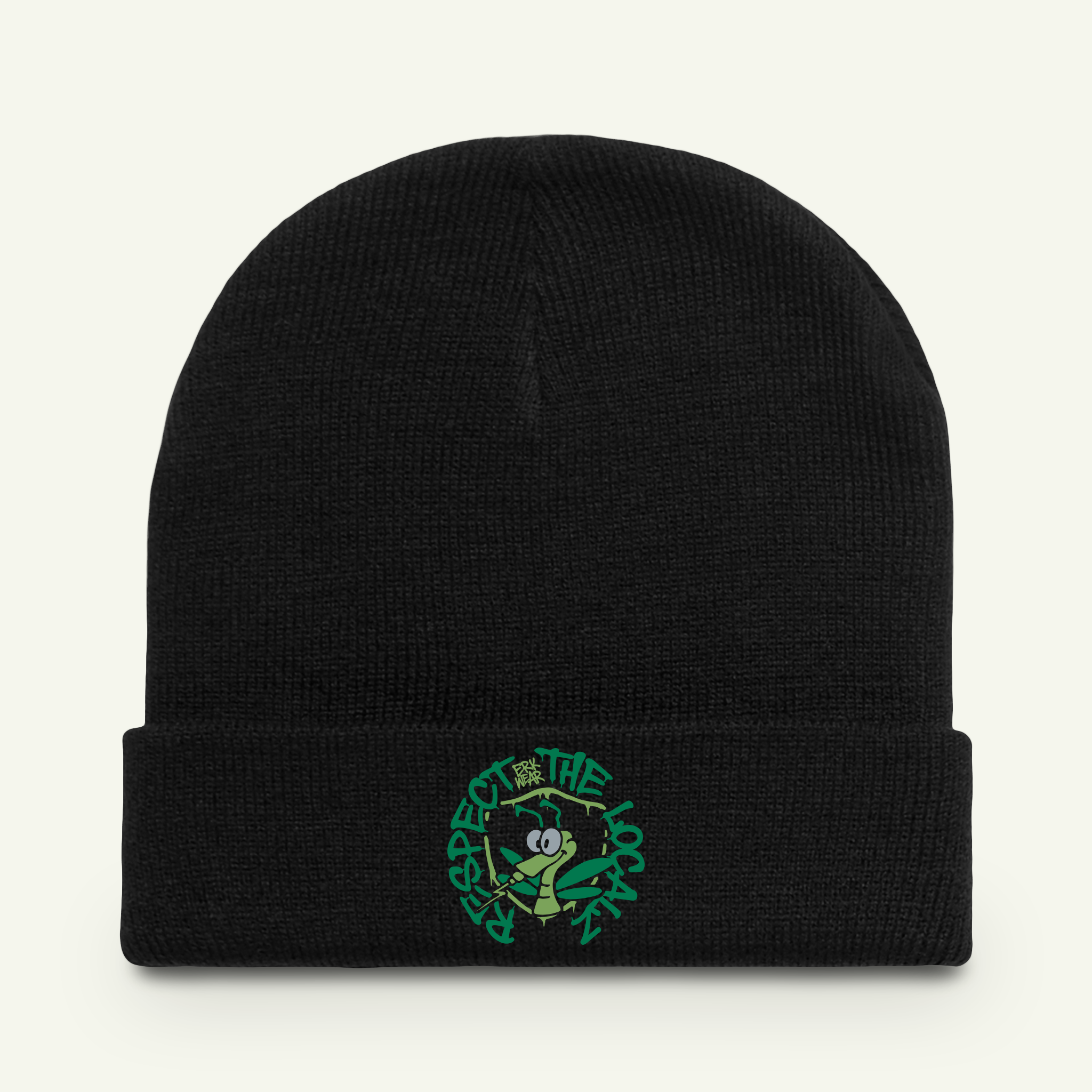 Respect The Localz - Embroidered - Beanie - Evergreen/Black