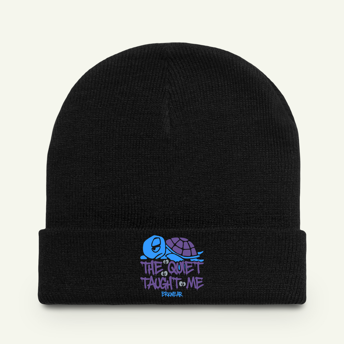 The Quiet Taught Me - Embroidered - Beanie - Blurpleberry/Black