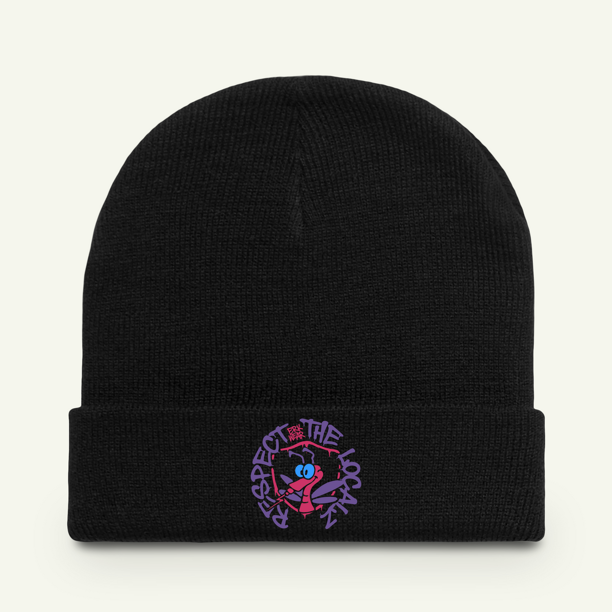 Respect The Localz - Embroidered - Beanie - Wildberry/Black