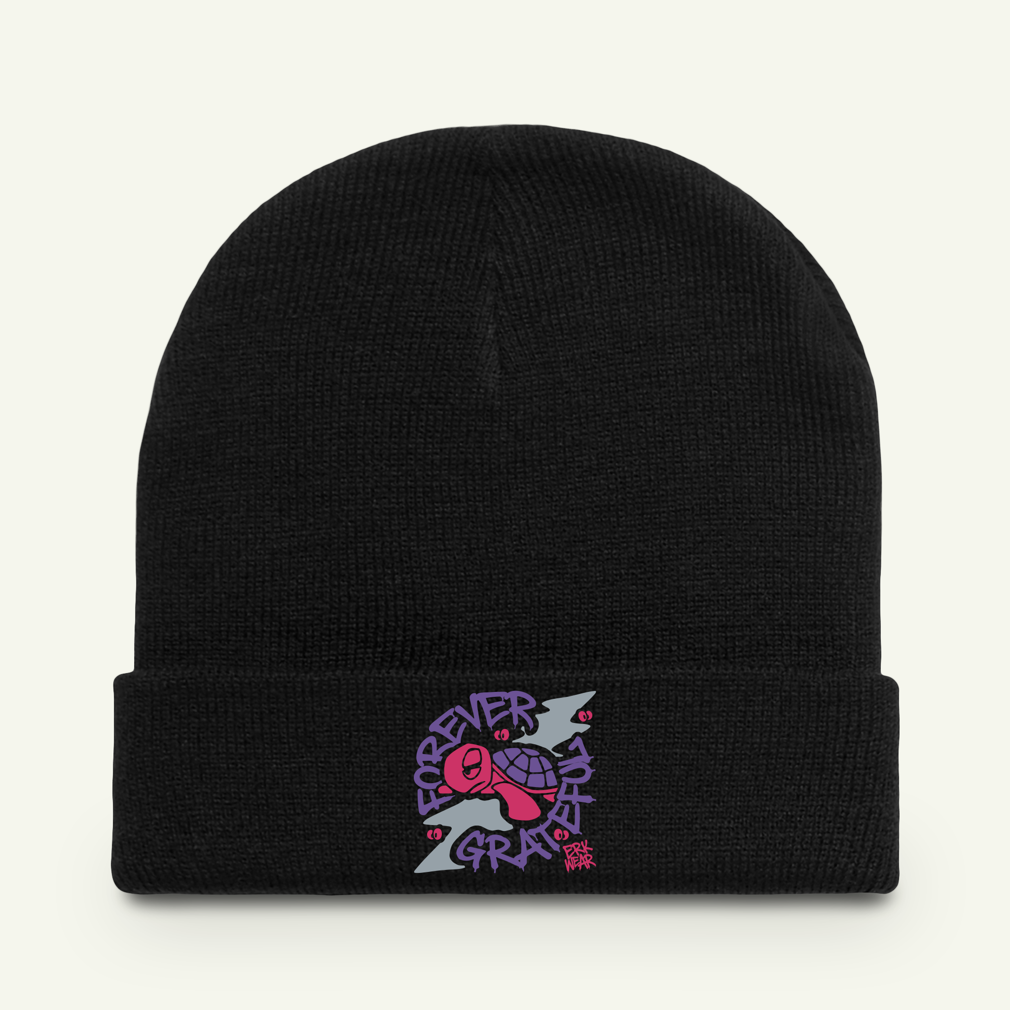 Forever Grateful - Embroidered - Beanie - Wildberry/Black