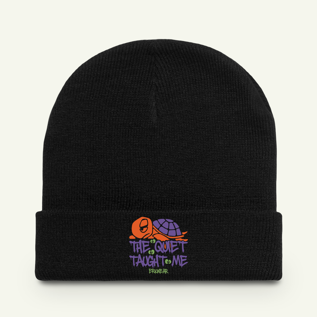 The Quiet Taught Me - Embroidered - Beanie - Pumpkinbog/Black