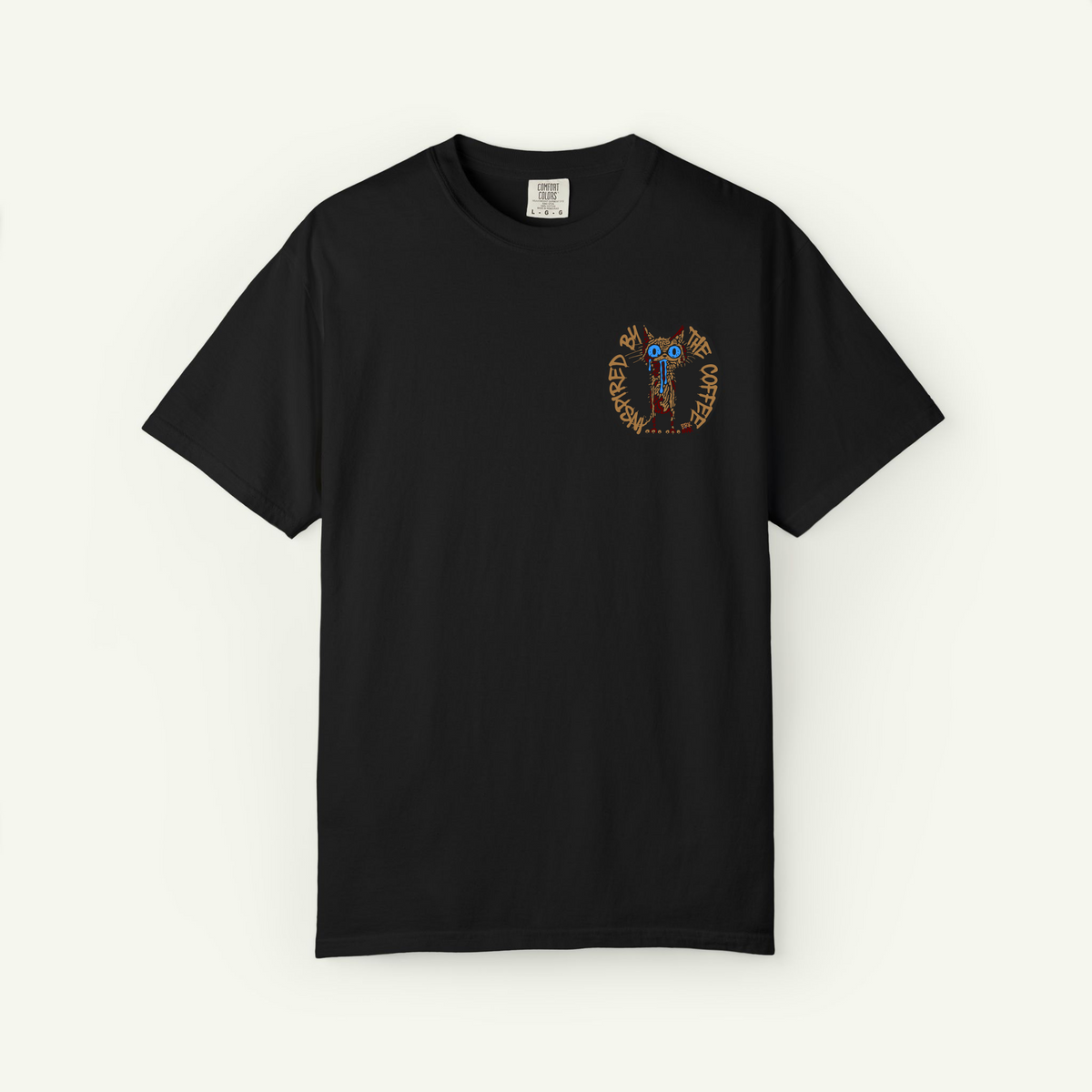 Inspired By The Coffee - Embroidered - Classic T-shirt - Black