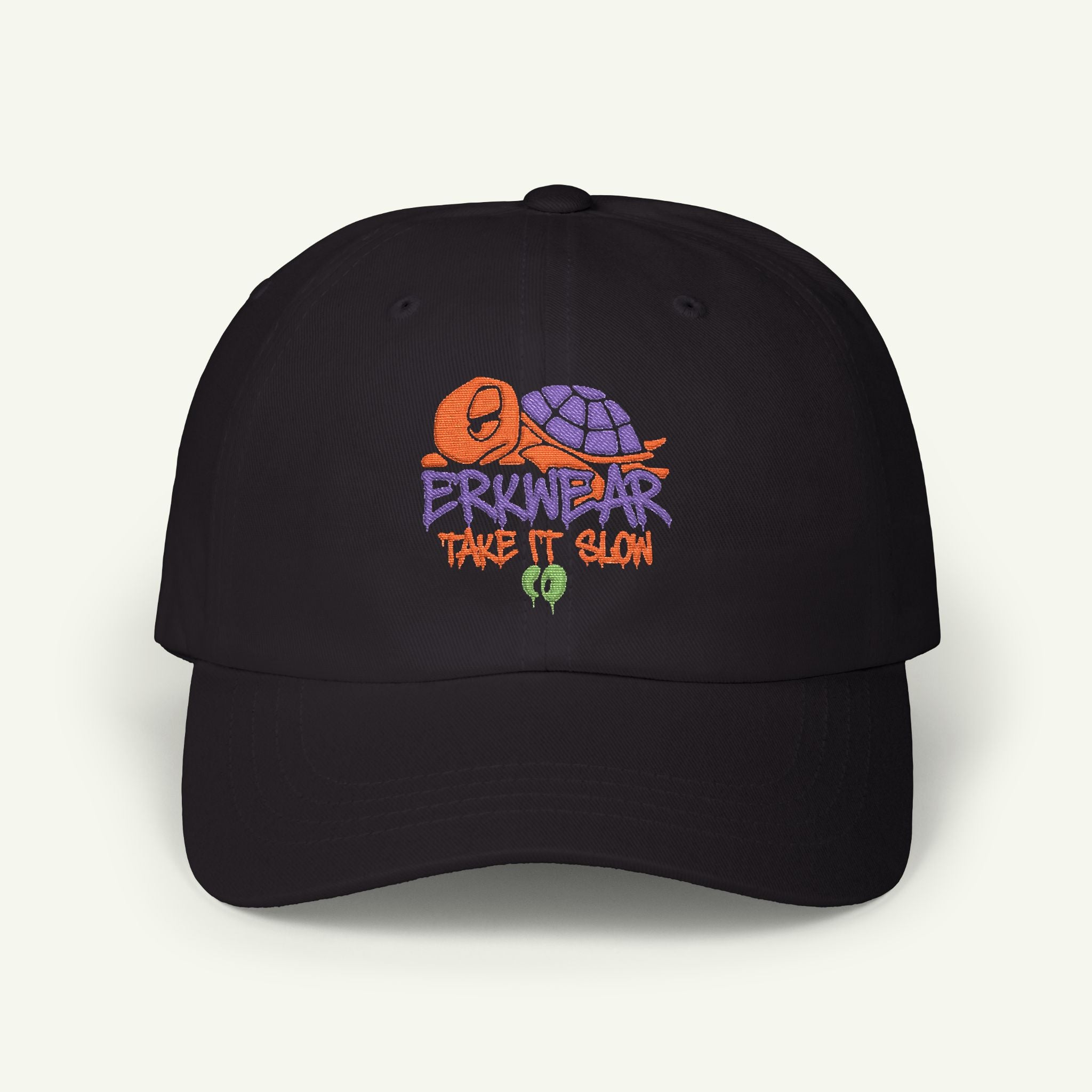 Take It Slow - Embroidered - Classic Dad Hat -  Pumpkinbog/Black