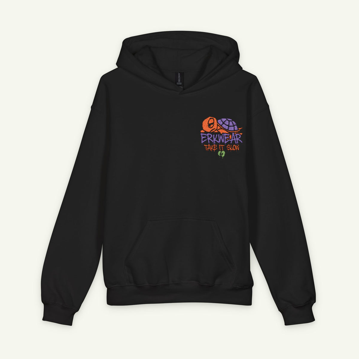Take It Slow - Embroidered - Junior Trailblazer Hoodie - Pumpkinbog/Black