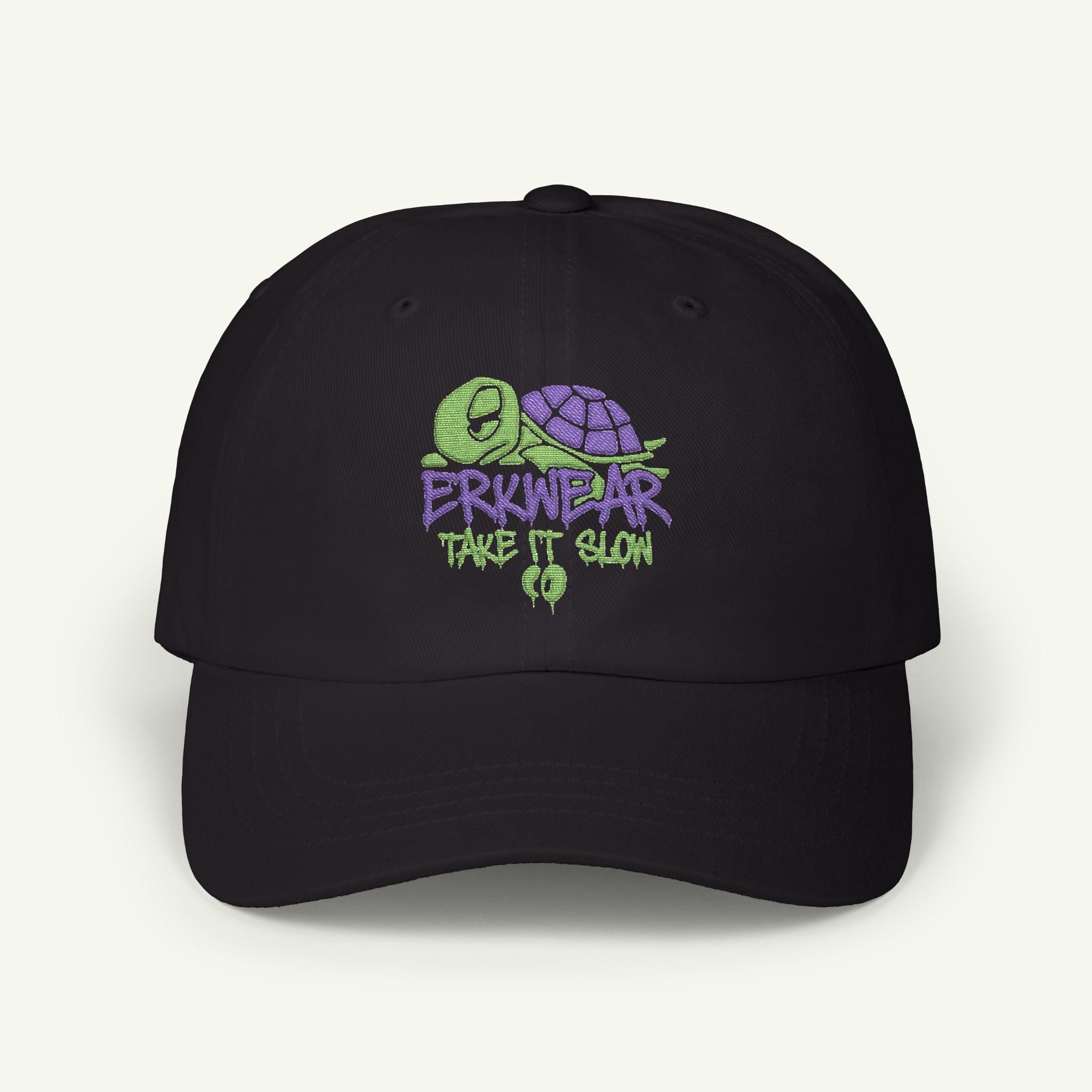 Take It Slow - Embroidered - Classic Dad Hat - Turtleberry/Black