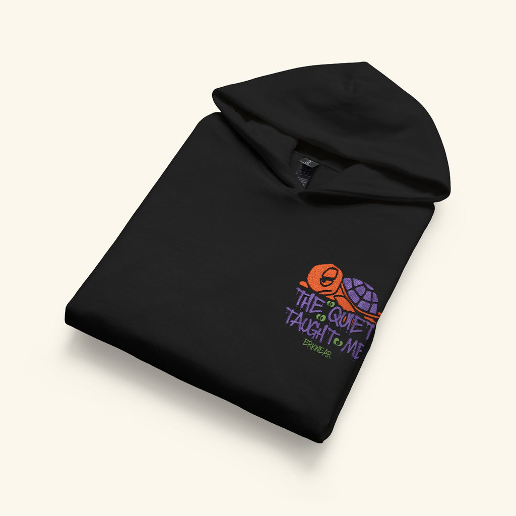 The Quiet Taught Me Pumpkinbog - Junior Trailblazer Hoodie - Black