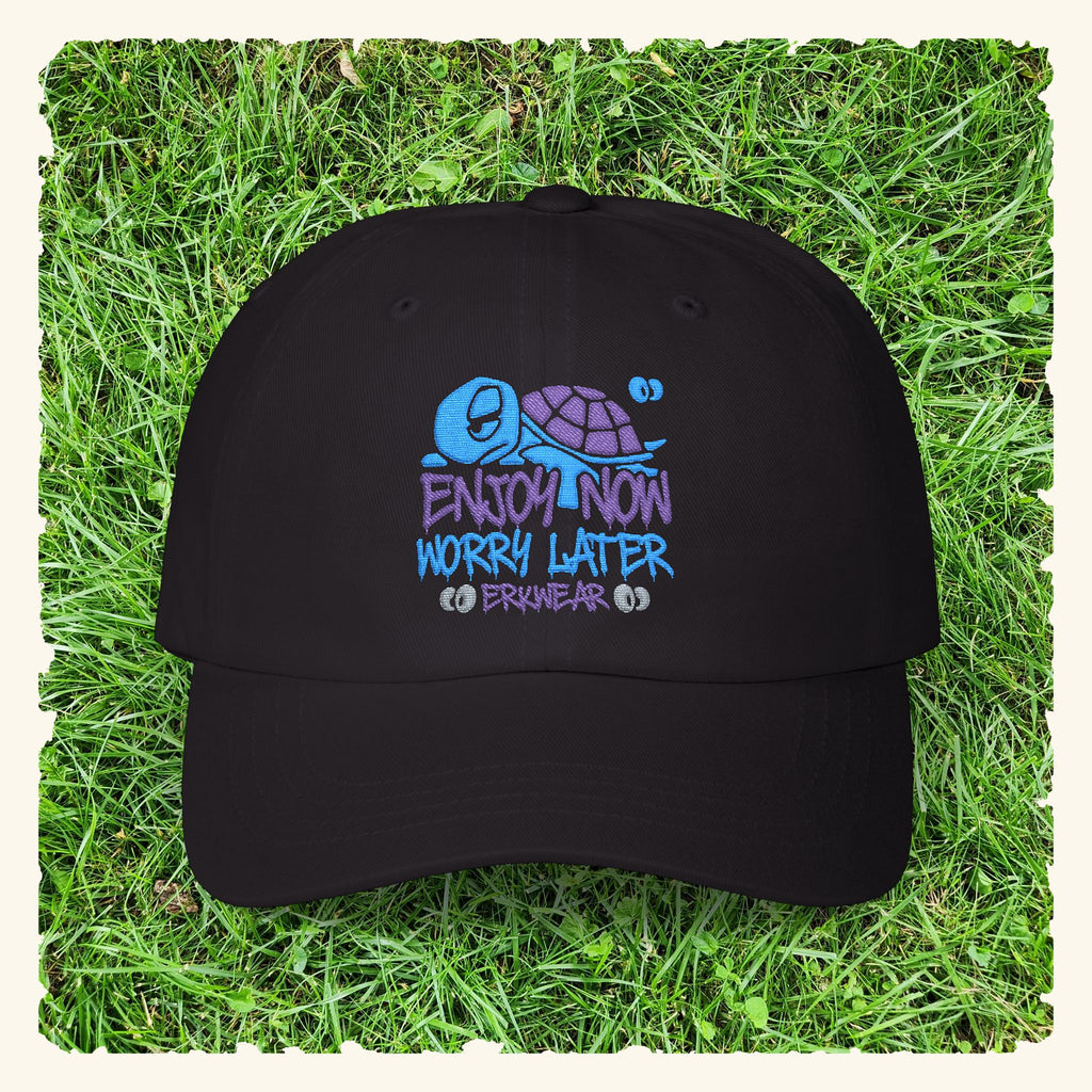 Enjoy Now - Worry Later Blurpleberry - Classic Dad Hat - Black