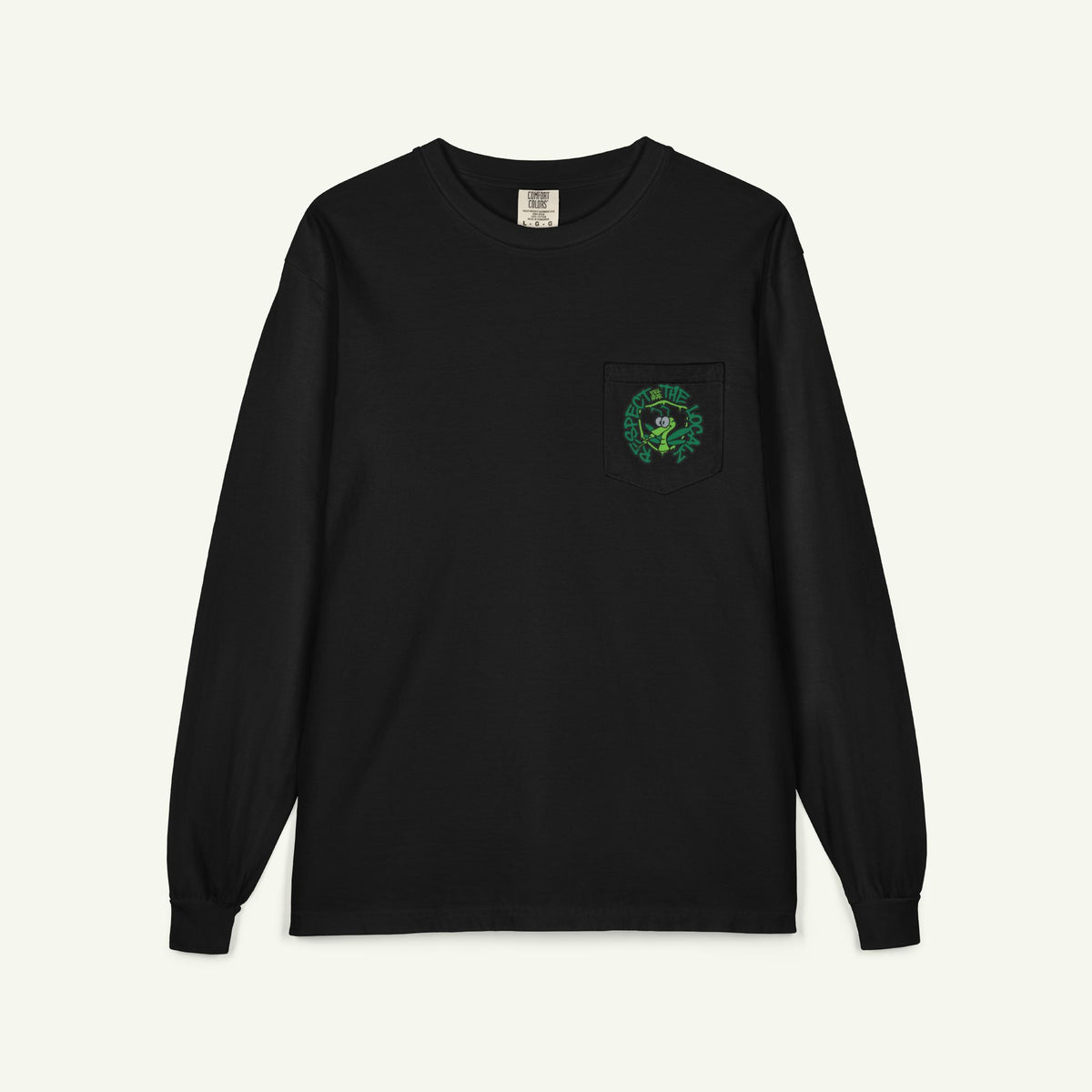 Respect The Localz - Long Sleeve Pocket T-Shirt - Evergreen/Black