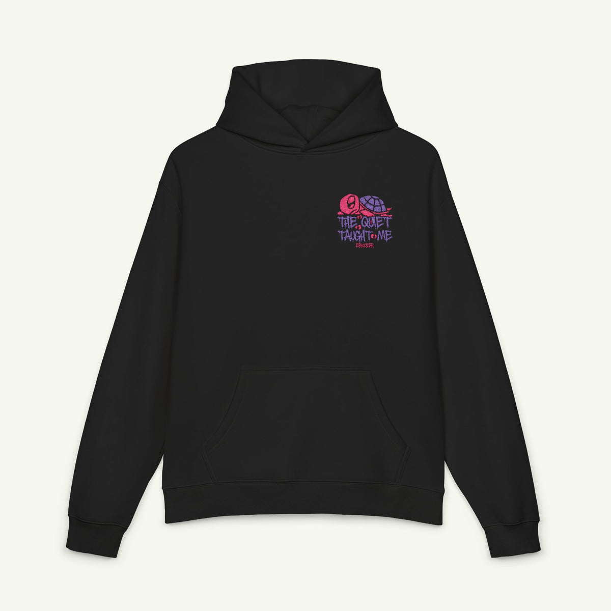 The Quiet Taught Me - Embroidered - Campfire Hoodie - Wildberry/Black