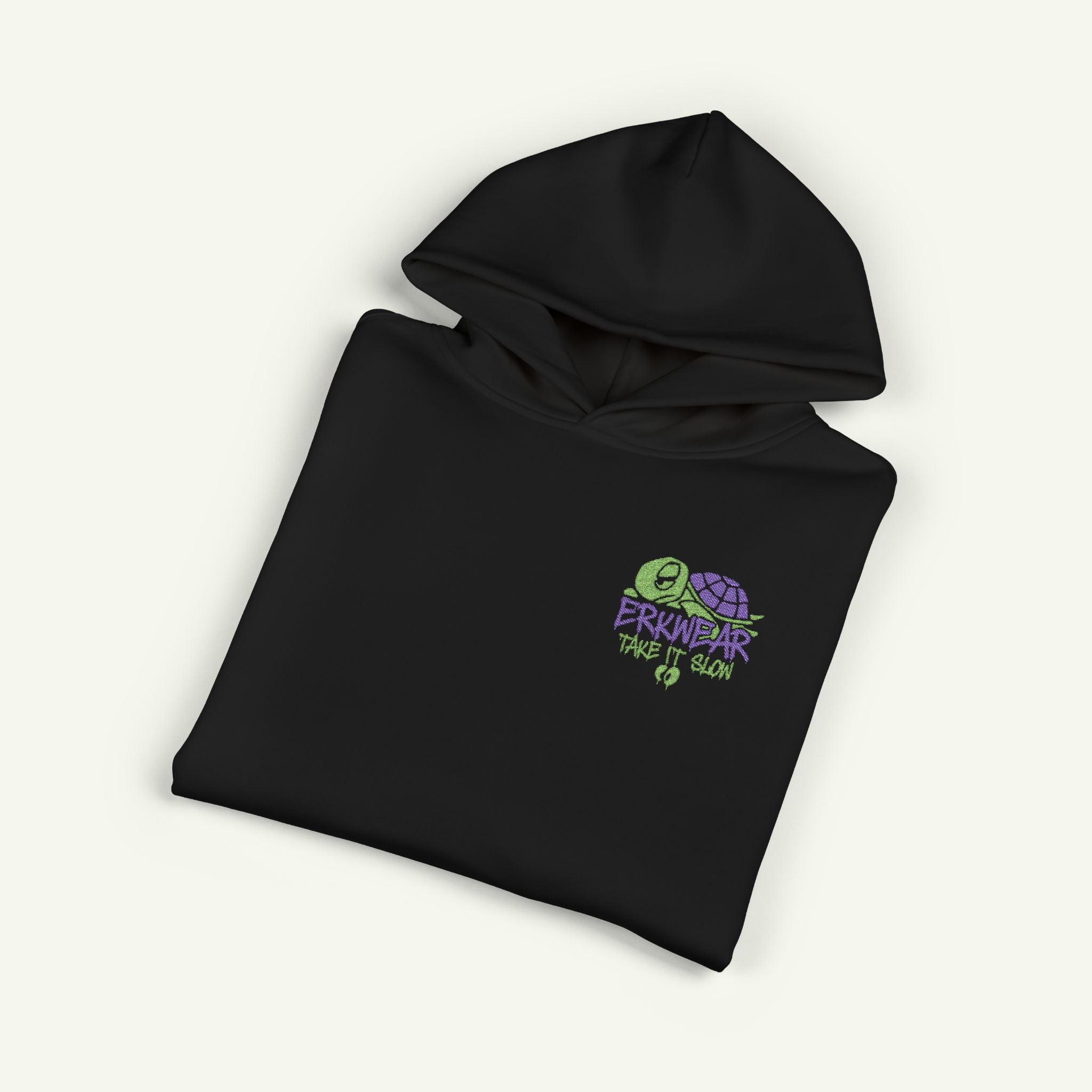 Take It Slow - Embroidered - Campfire Hoodie - Turtleberry/Black