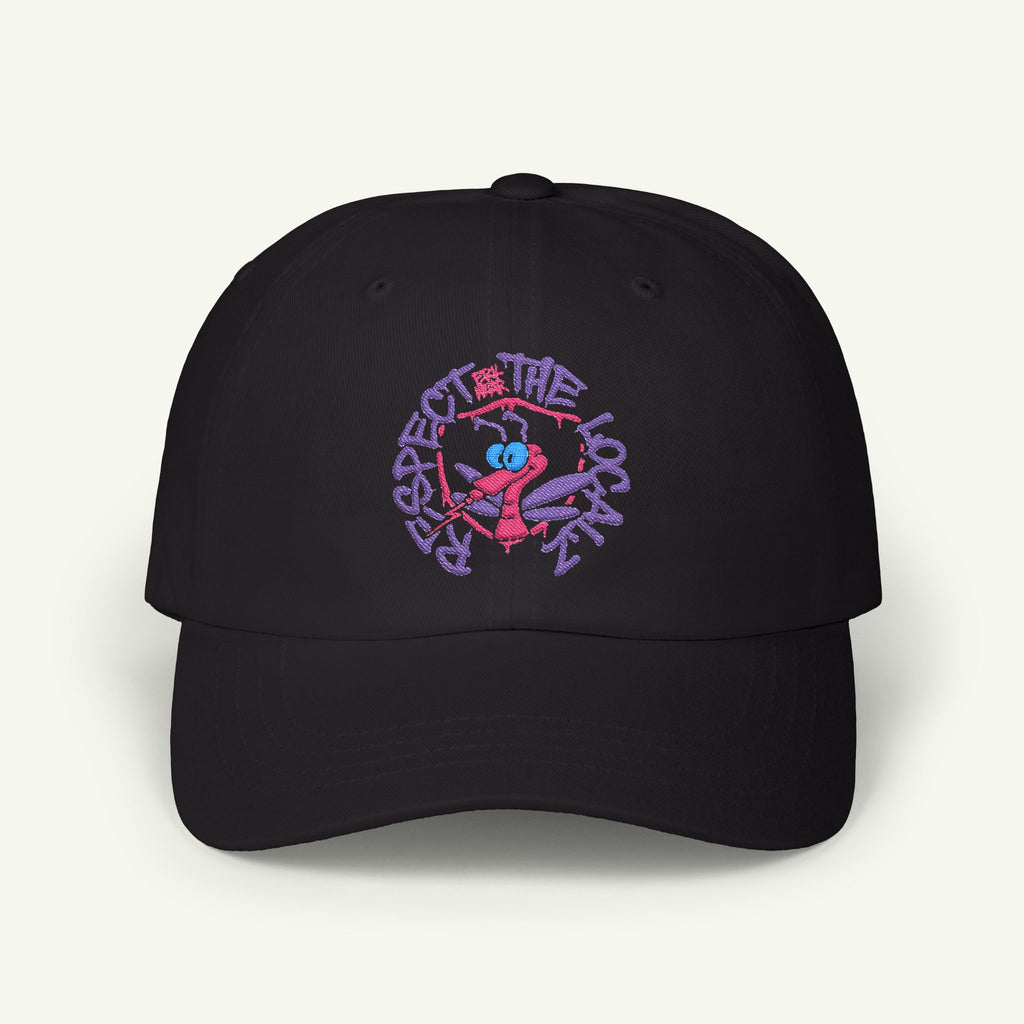 Respect The Localz - Embroidered - Classic Dad Hat - Wildberry/Black