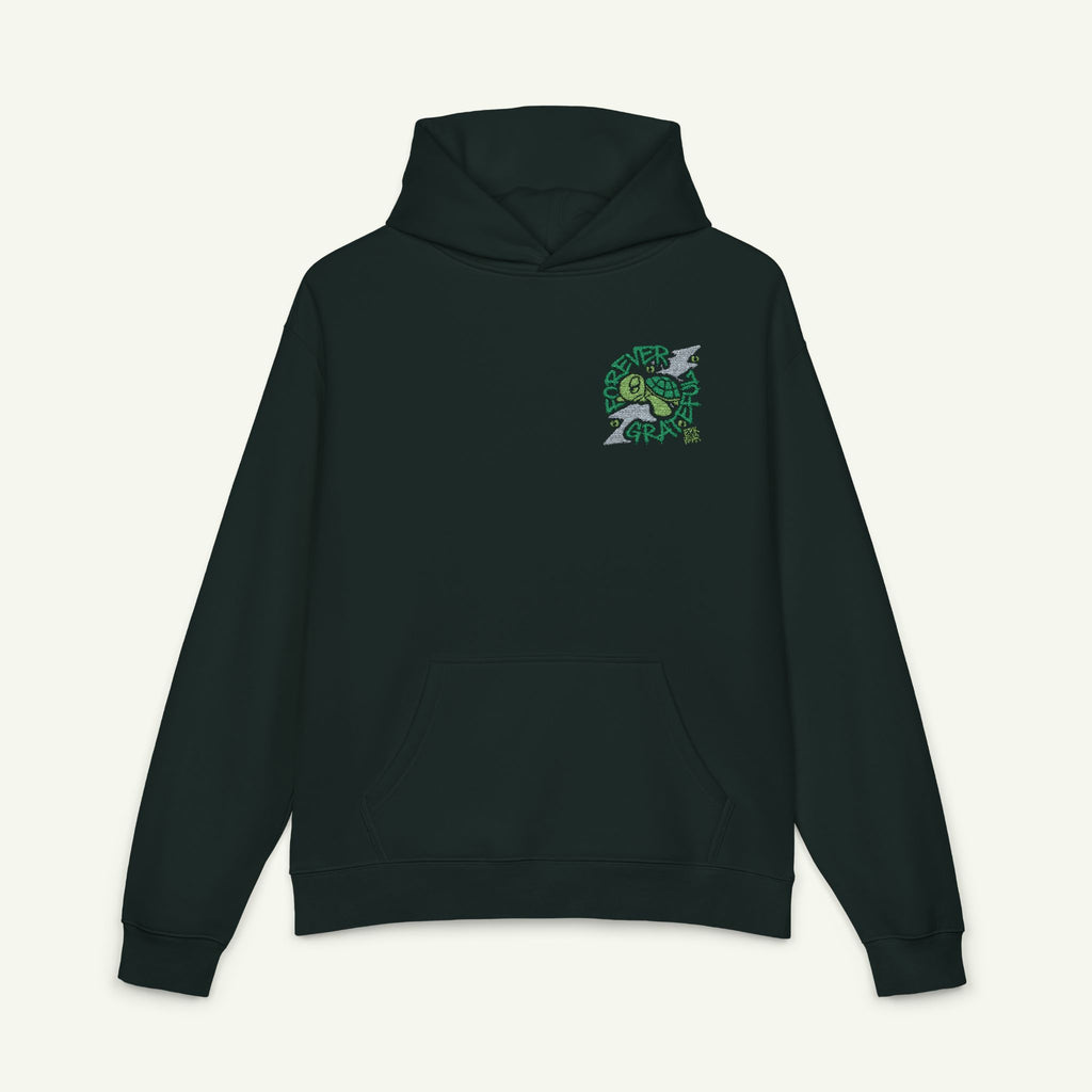 Forever Grateful - Embroidered - Campfire Hoodie - Evergreen/Pine Green