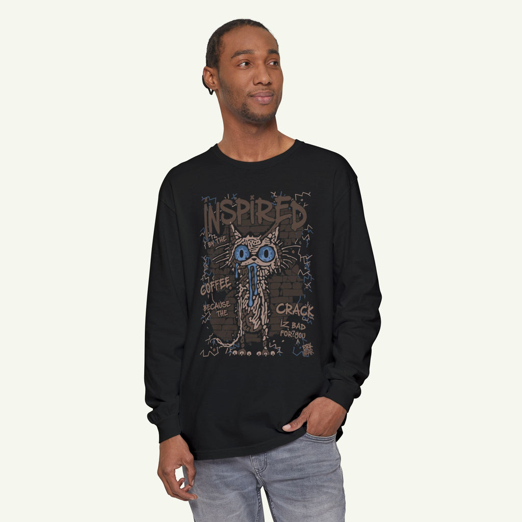 Inspired By The Coffee - Long Sleeve Graphic T-Shirt - Black
