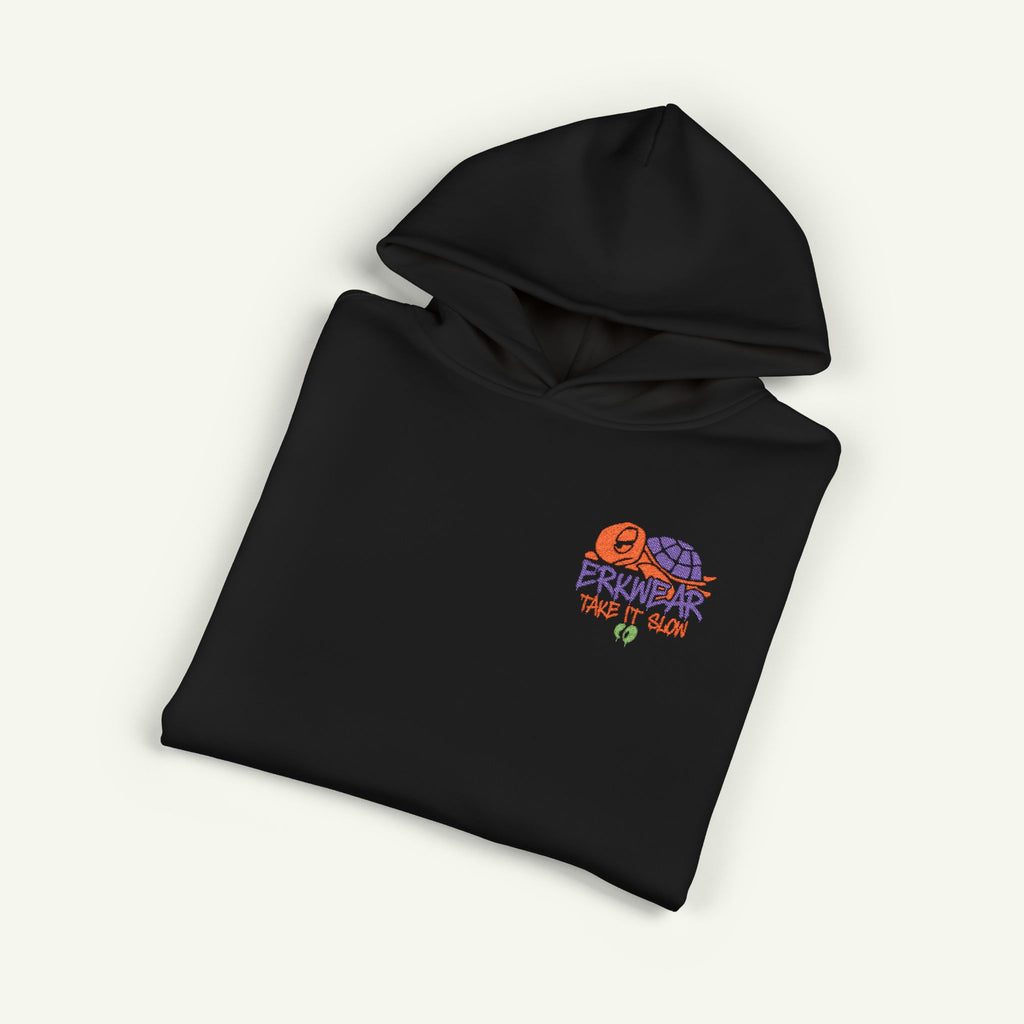 Take It Slow - Embroidered - Campfire Hoodie - Pumpkinbog/Black