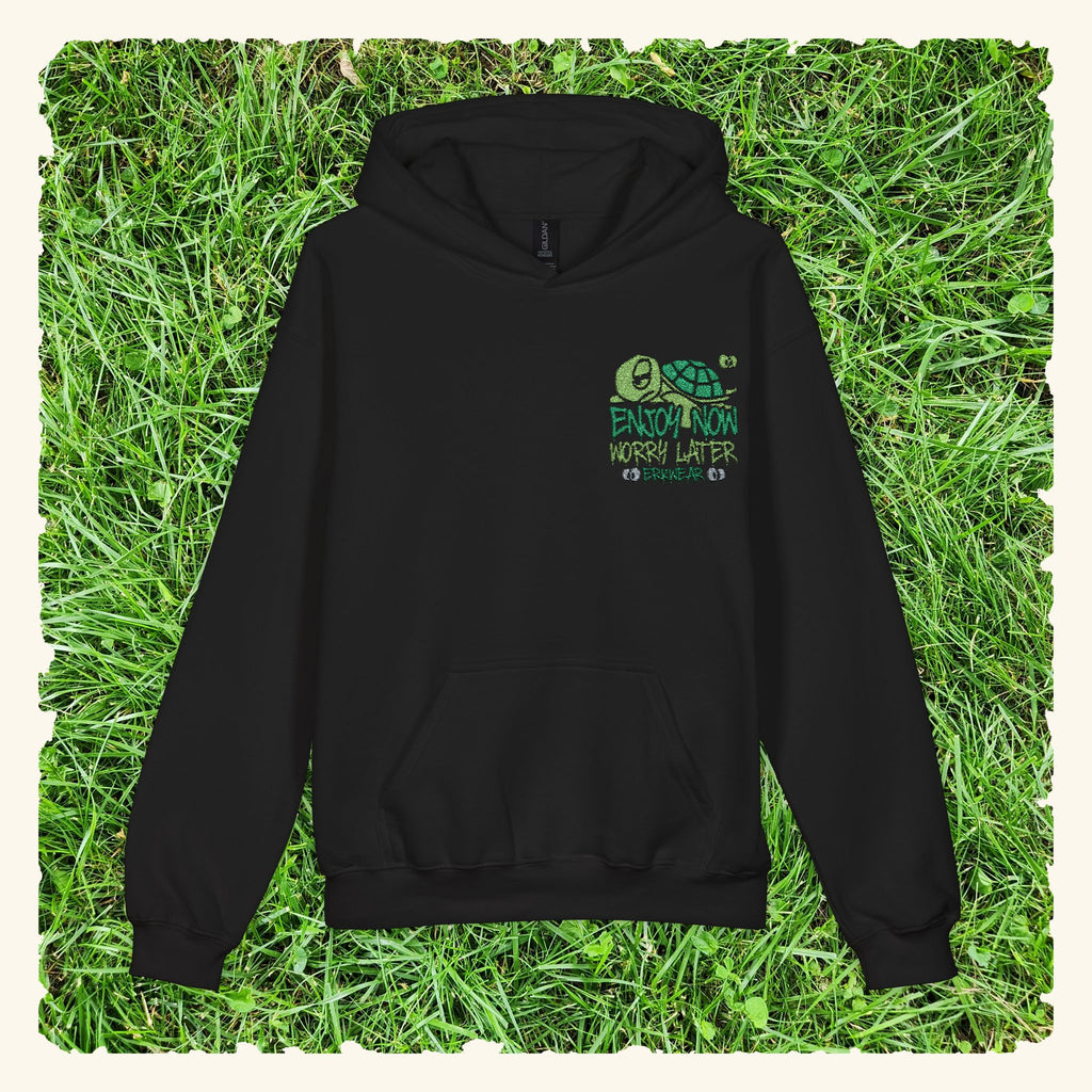 Enjoy Now - Worry Later Evergreen - Junior Trailblazer Hoodie - Black